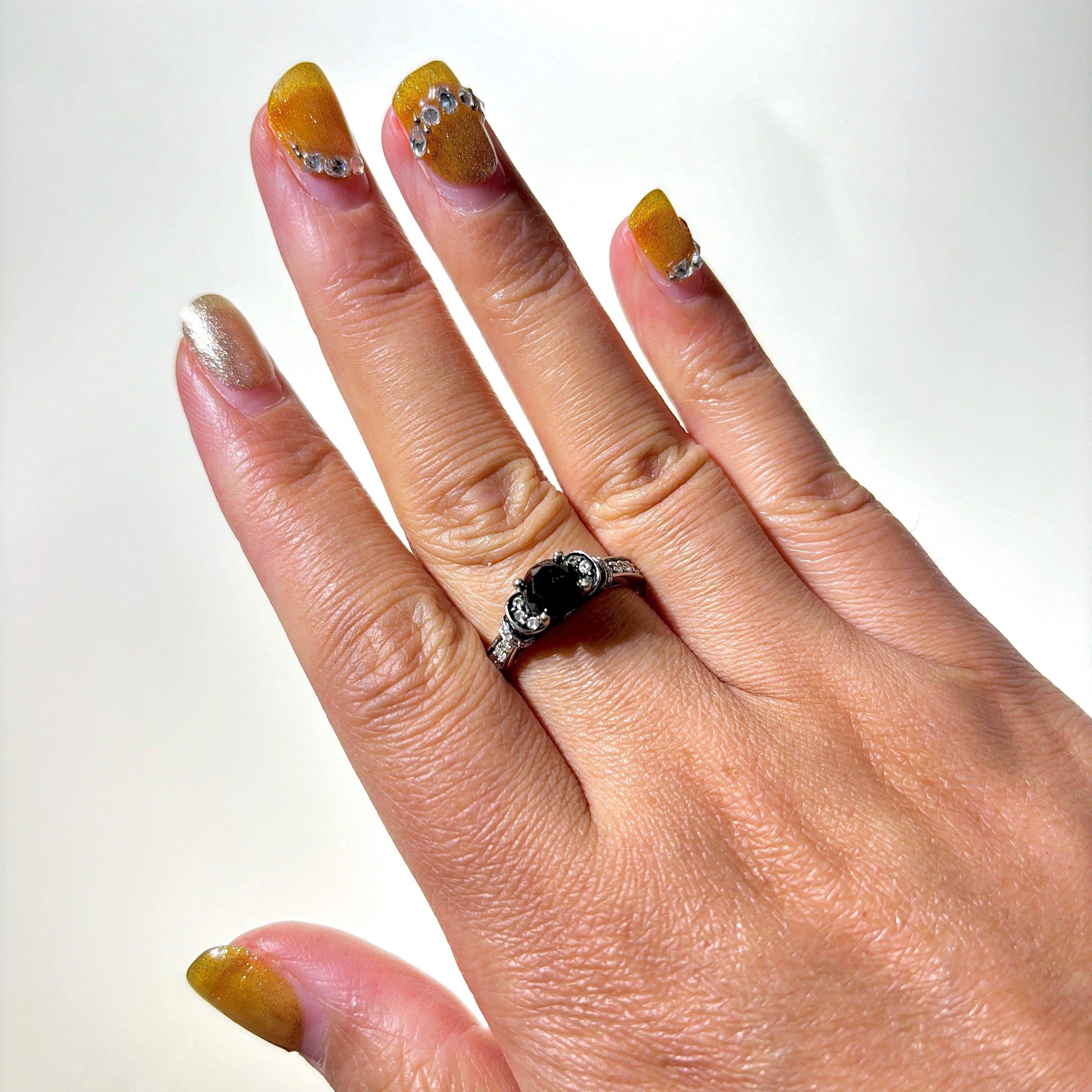 Black & White Diamond Engagement Ring | 1.00ct, 0.604ctw | SZ 7
