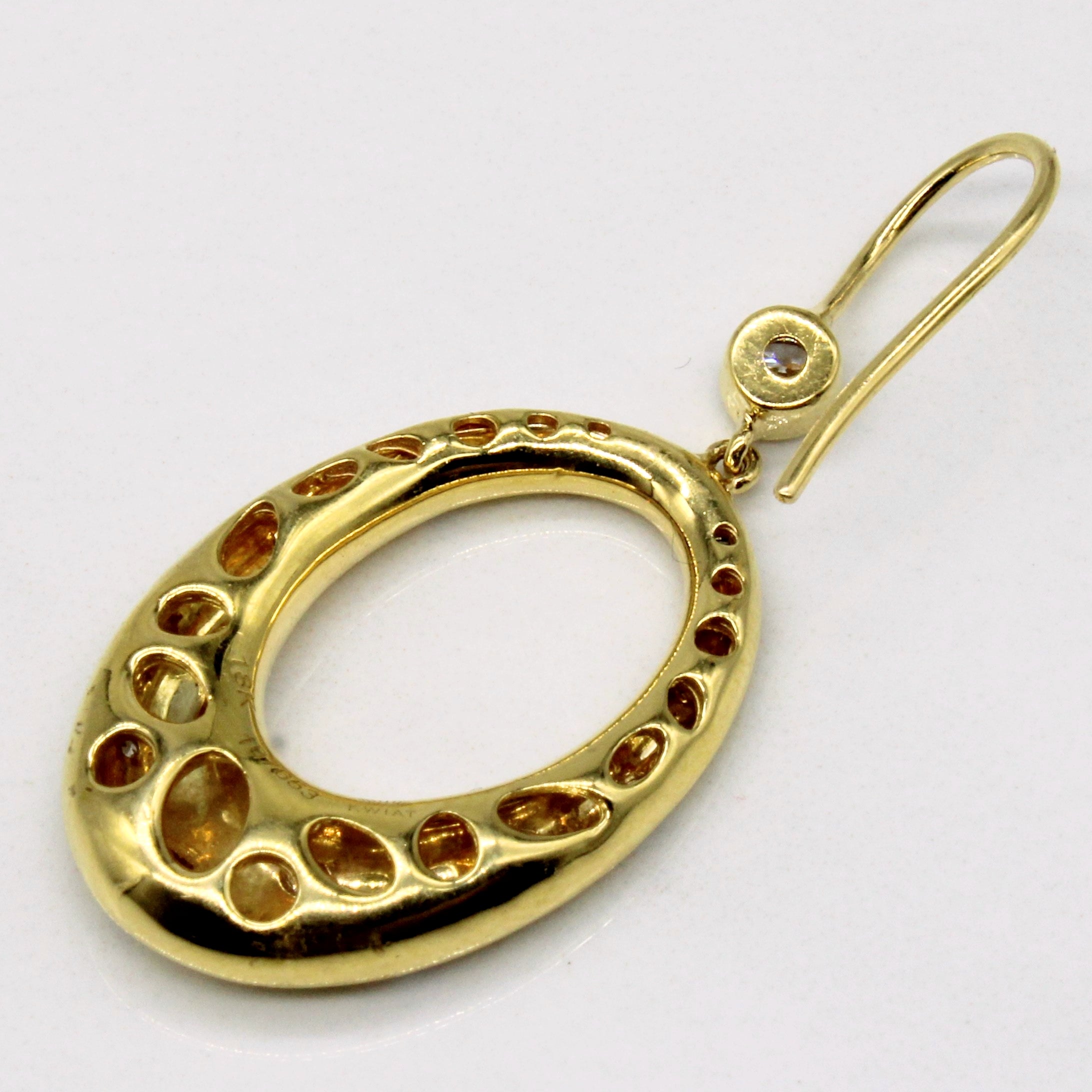 Flush Set Diamond Drop 18k Earrings | 1.00ctw |