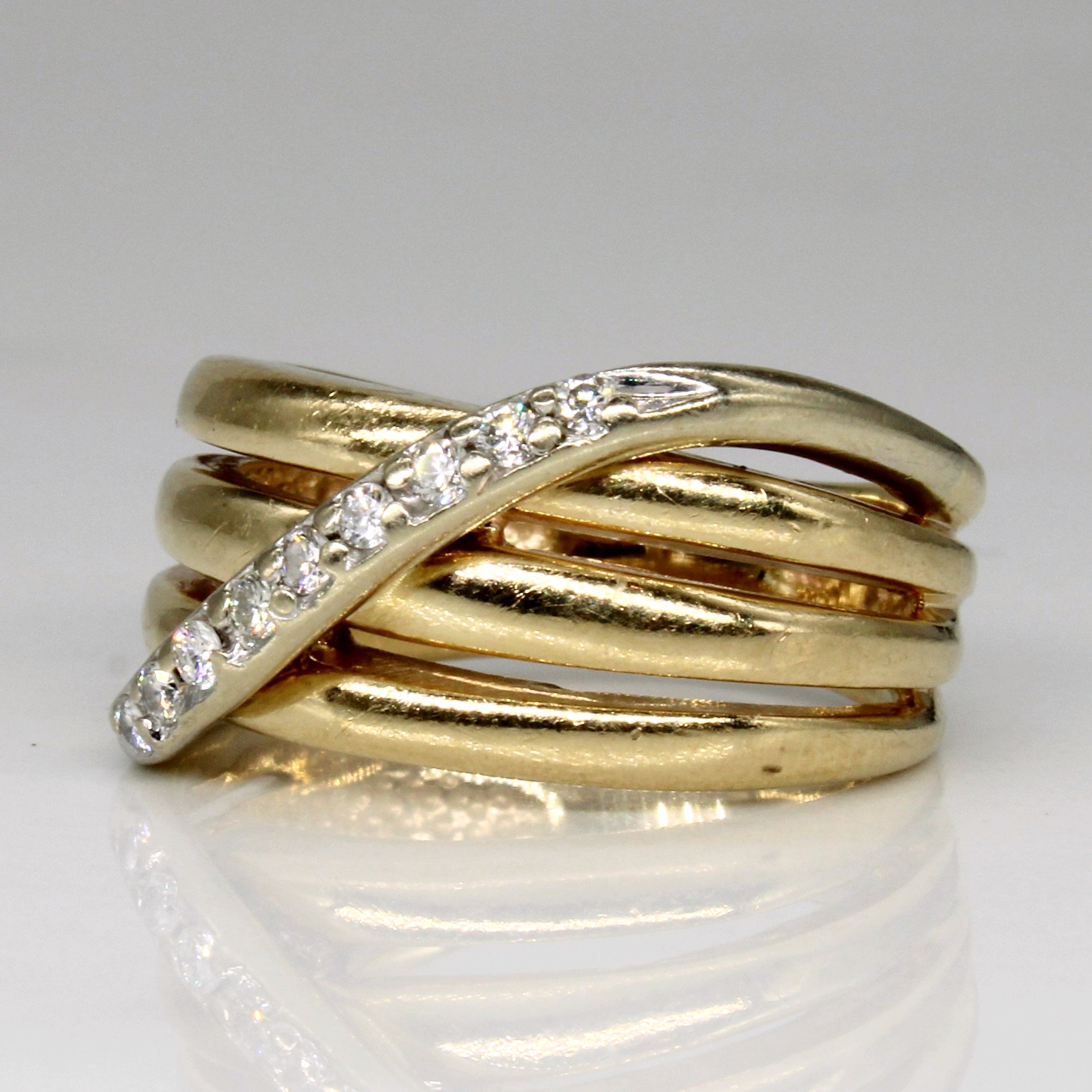 Diamond Waterfall Ring | 0.09ctw | SZ 5.25 |
