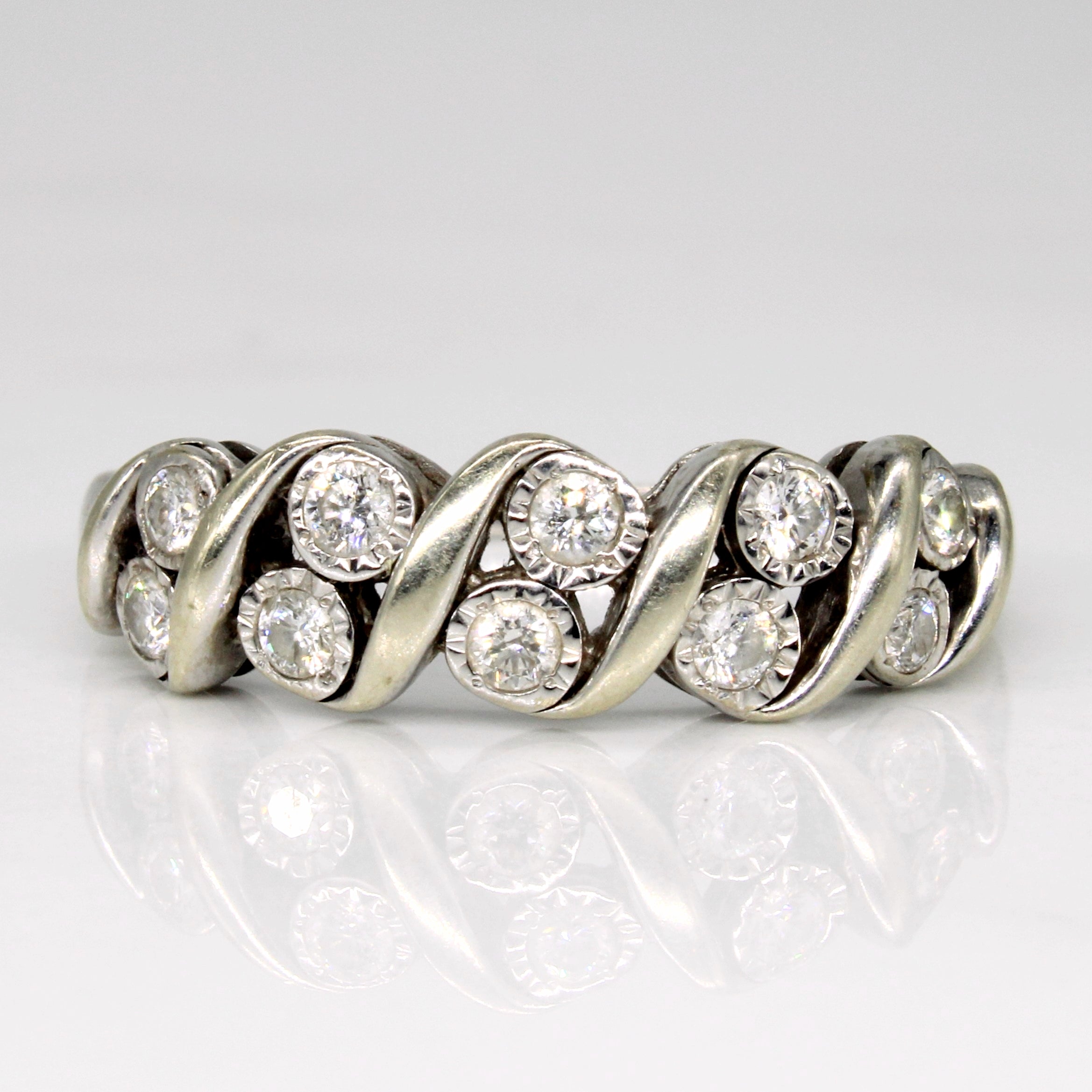 10k White Gold Diamond Ring | 0.30ctw | SZ 9.25 |