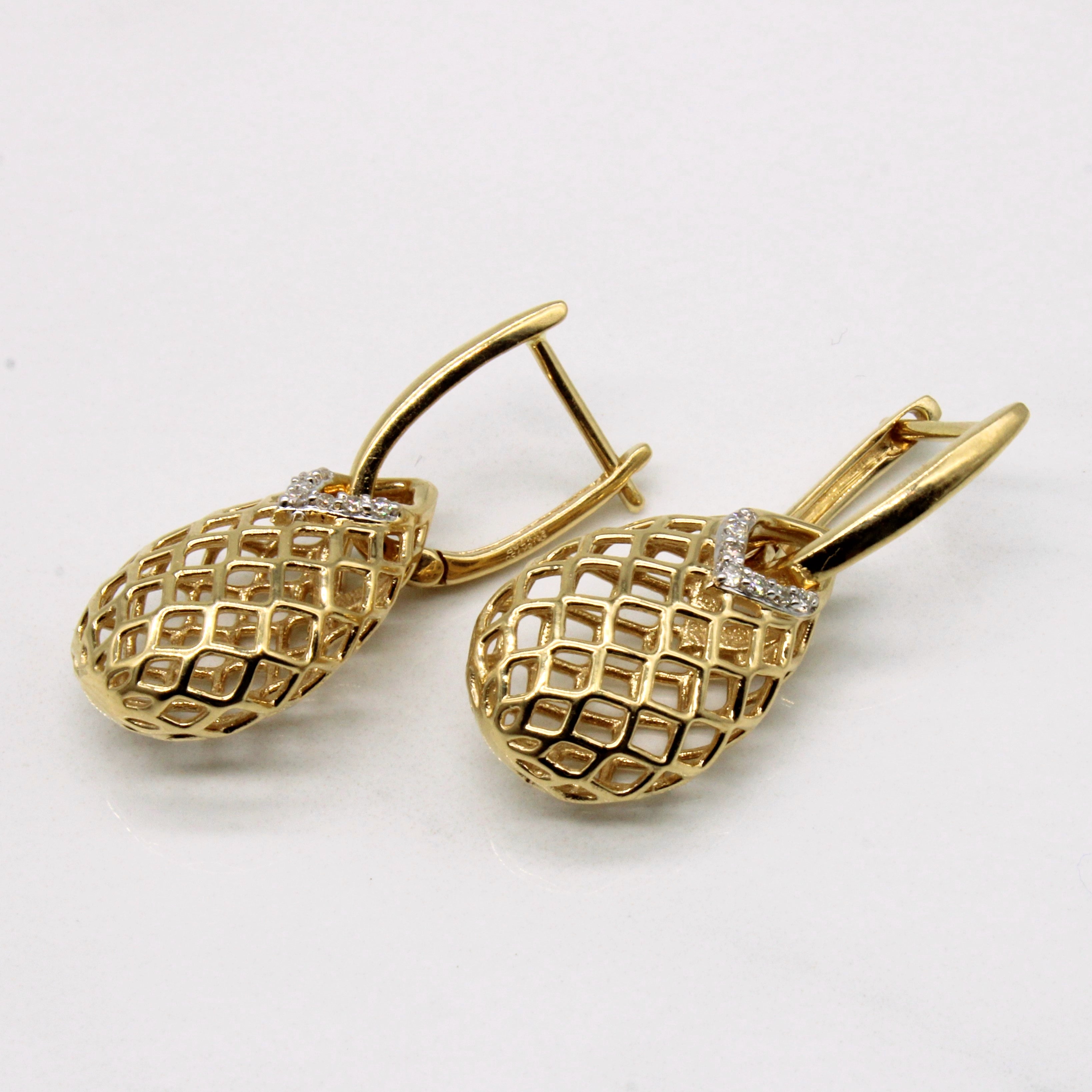 Diamond Drop Bulb Hoop Earrings | 0.14ctw |
