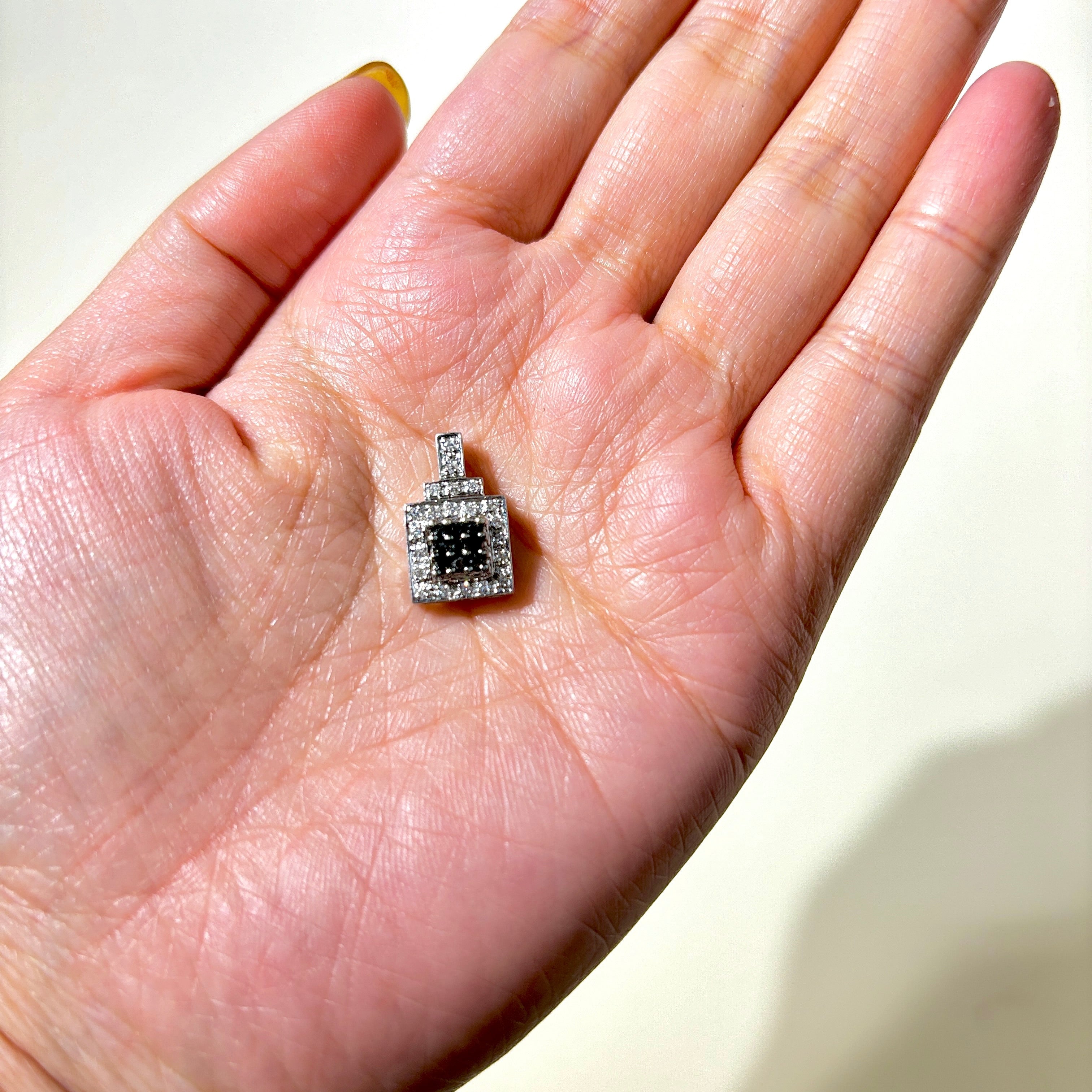 Black & White Diamond Square Pendant | 0.21ctw, 0.135ctw |