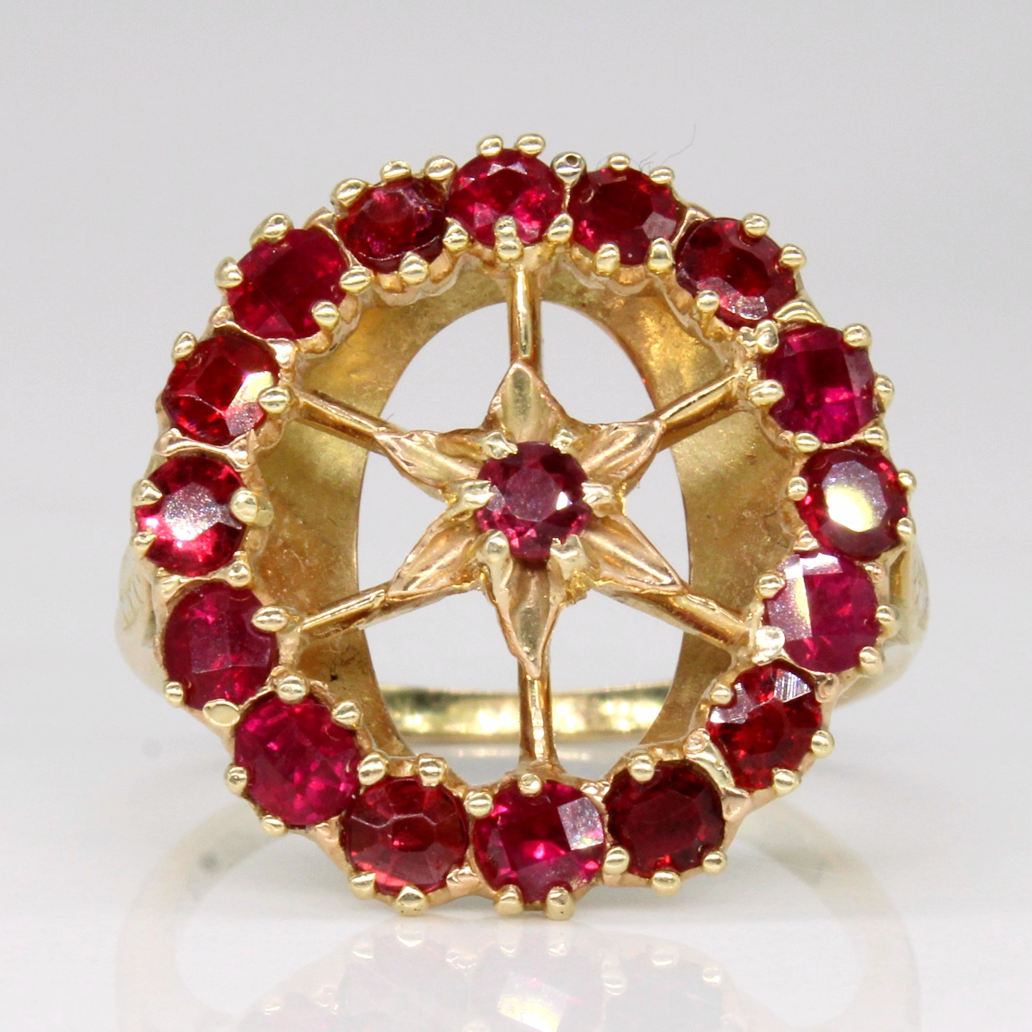 Ruby Circle Star Ring | 1.70ctw | SZ 8.75 |