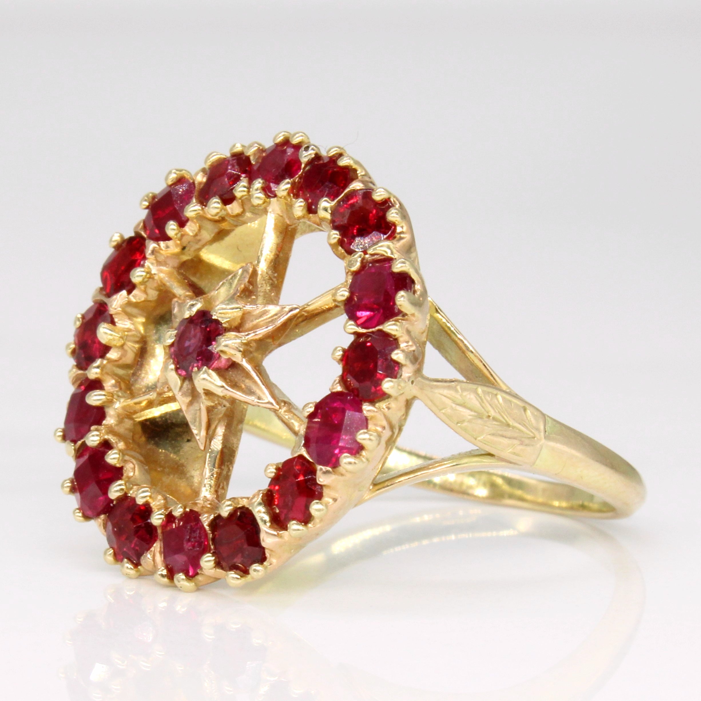 Ruby Circle Star Ring | 1.70ctw | SZ 8.75 |