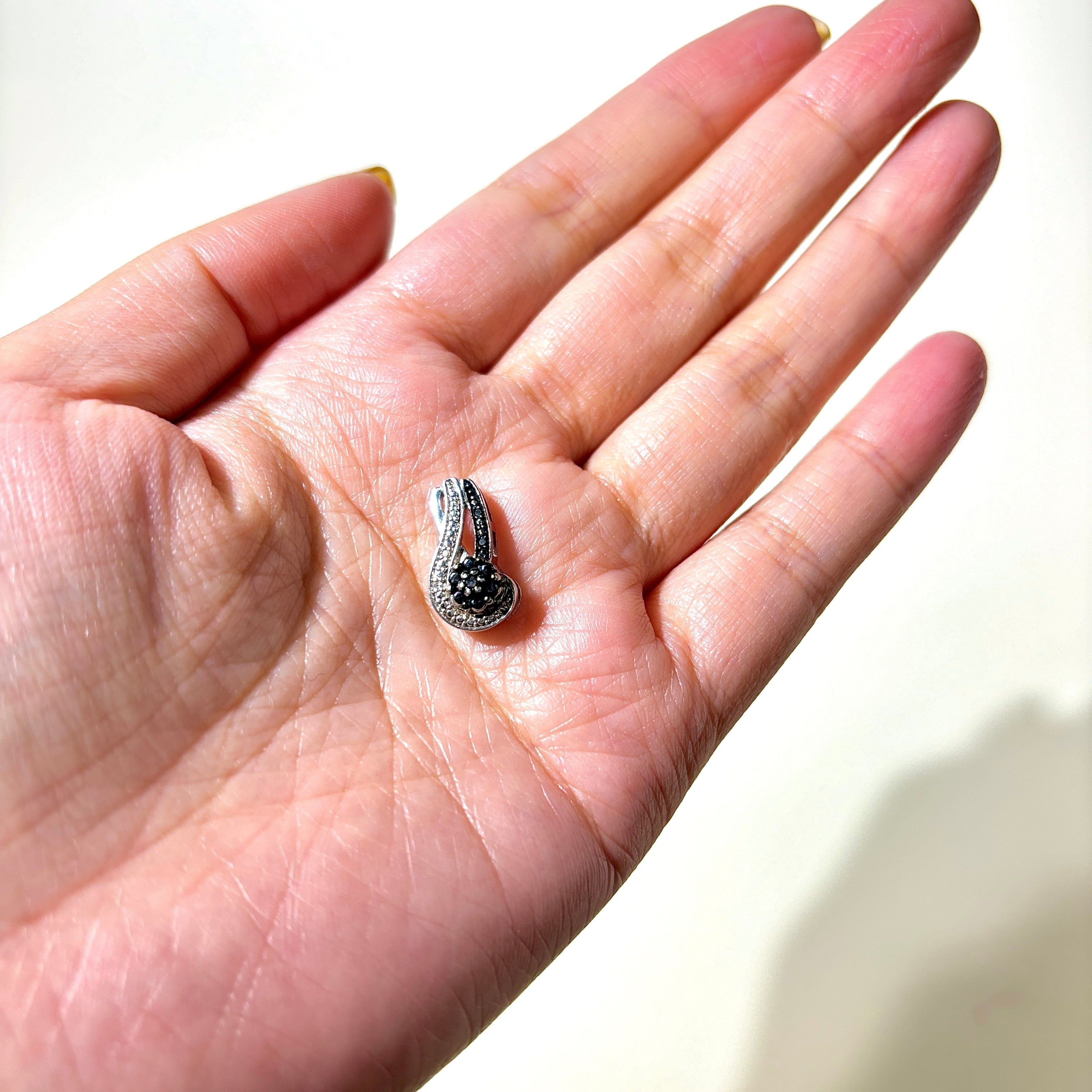 Black & White Diamond Cluster Pendant | 0.03ctw, 0.01ctw |