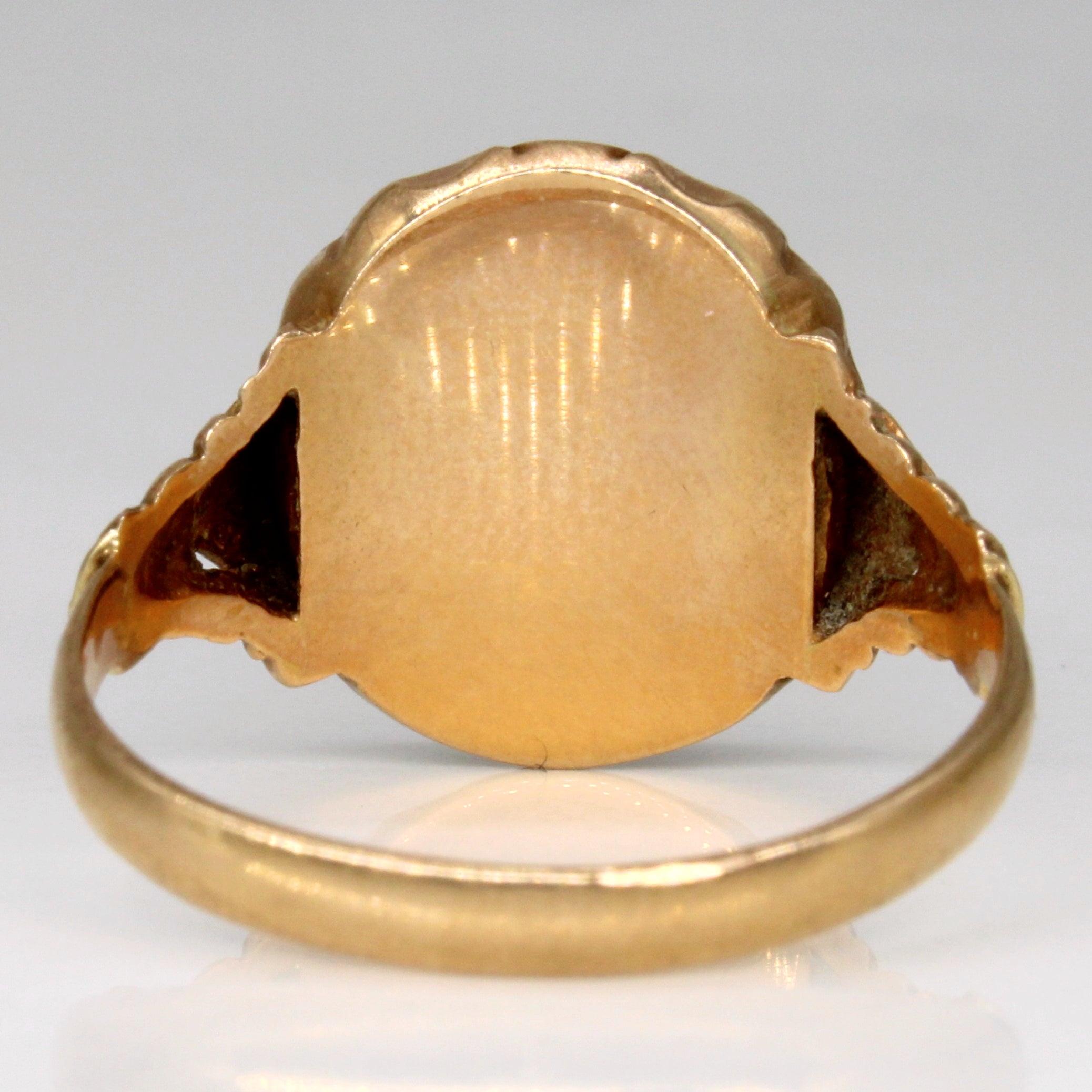 Hungarian Hallmarked 14k Yellow Gold Blank Signet Ring | SZ 12.75 |