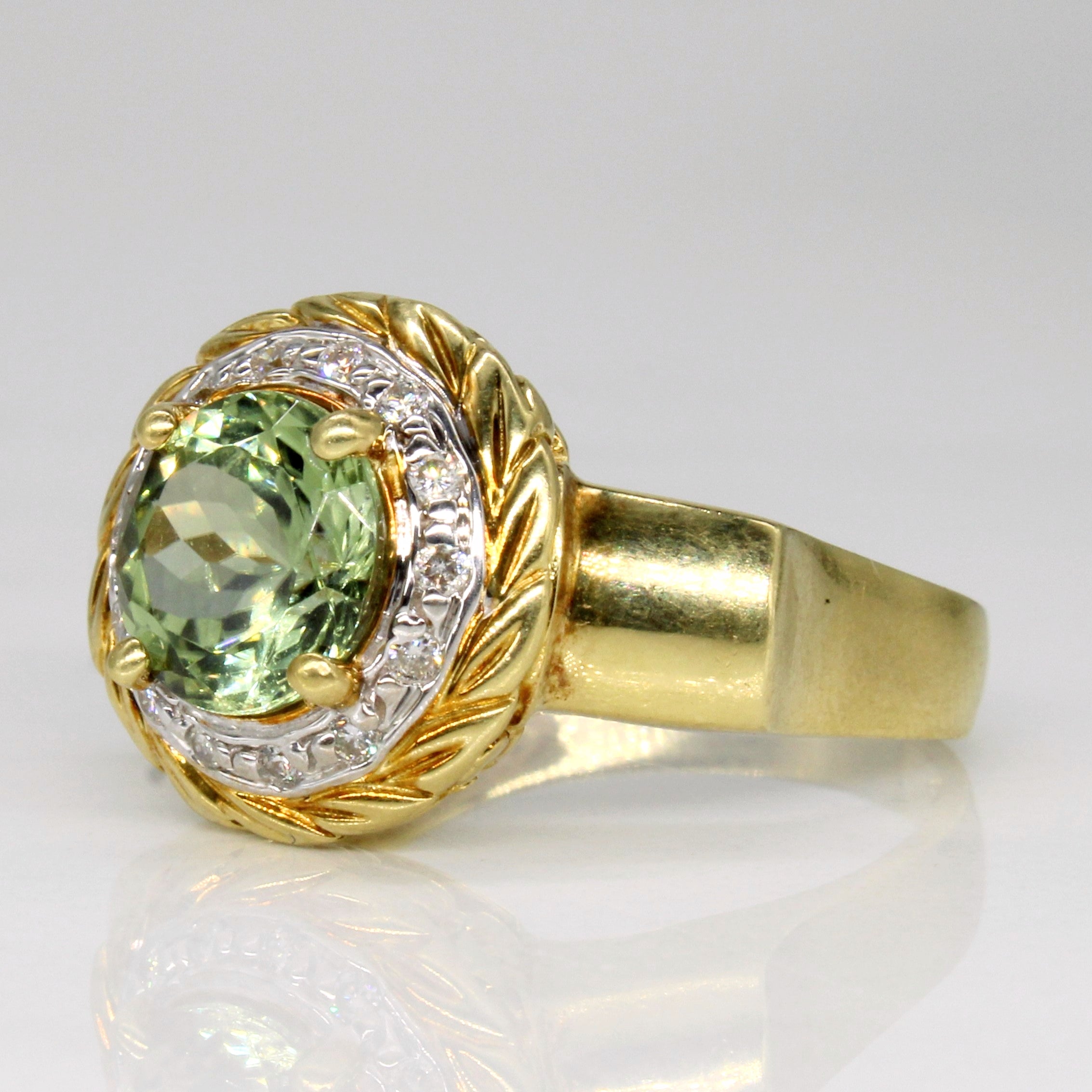 Diamond and Spodumene Cocktail 18k Ring | 0.1ctw, 2 ct | SZ 8.5 |