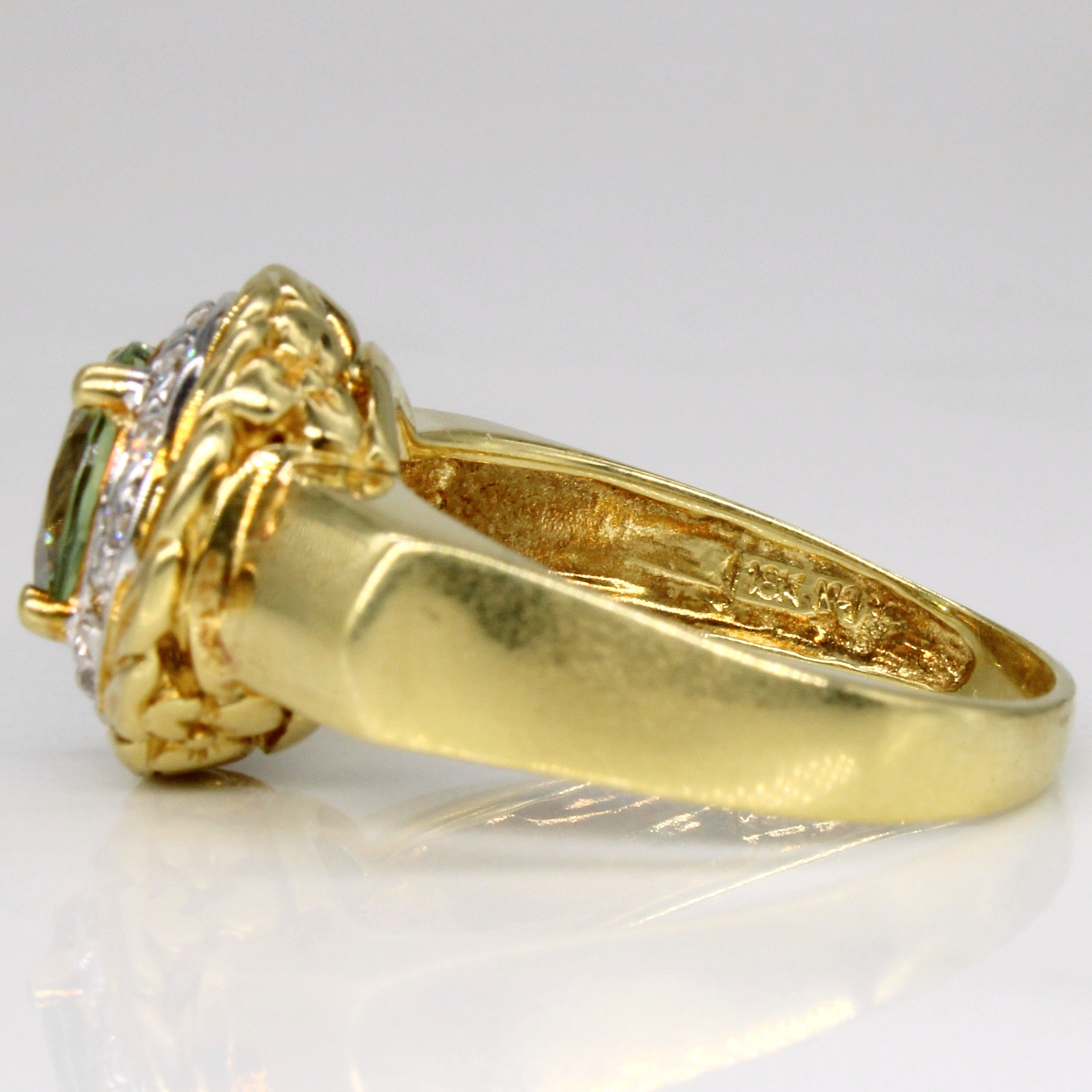 Diamond and Spodumene Cocktail 18k Ring | 0.1ctw, 2 ct | SZ 8.5 |