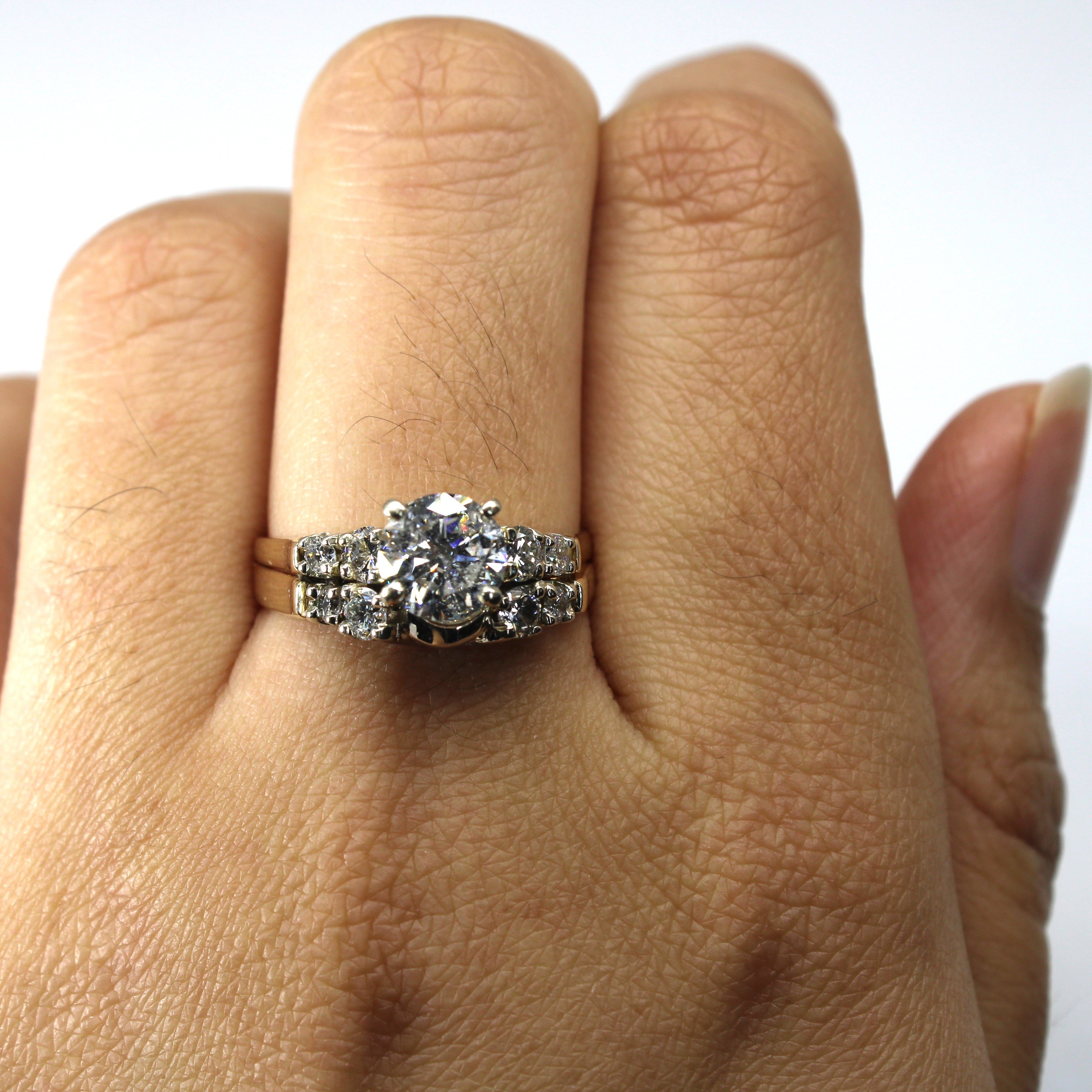 Prong Set Diamond Engagement Ring Set | 1.61ctw I1/I2 G/H | SZ 8.25 |