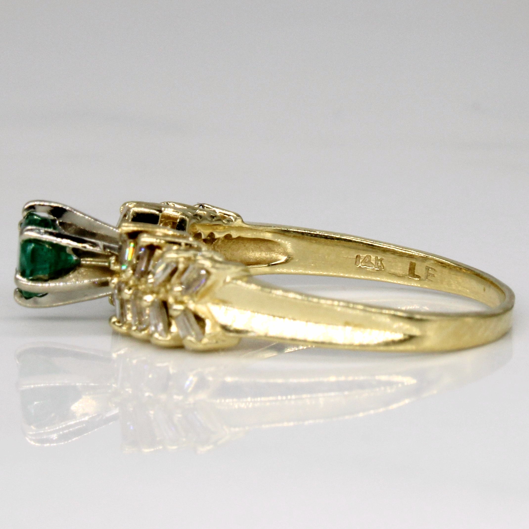 Emerald & Diamond 14k Ring | 0.25ct, 0.16ctw | SZ 5.5 |