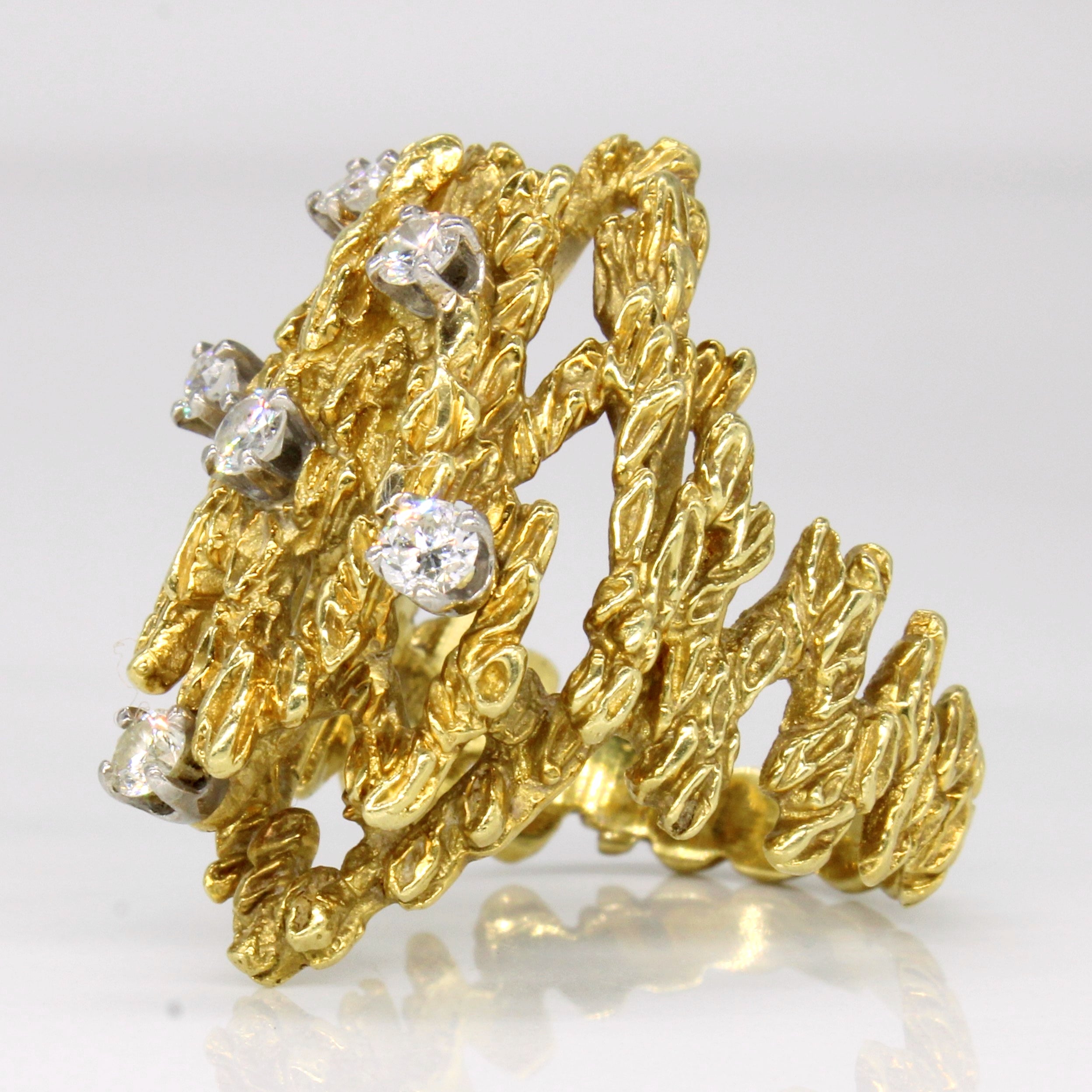 Diamond Open Work Abstract 18k Ring | 0.46ctw | SZ 7.5 |