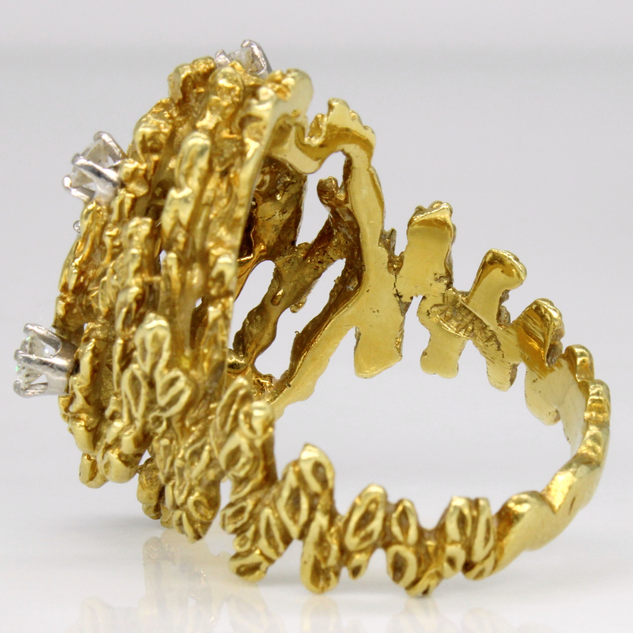 Diamond Open Work Abstract 18k Ring | 0.46ctw | SZ 7.5 |
