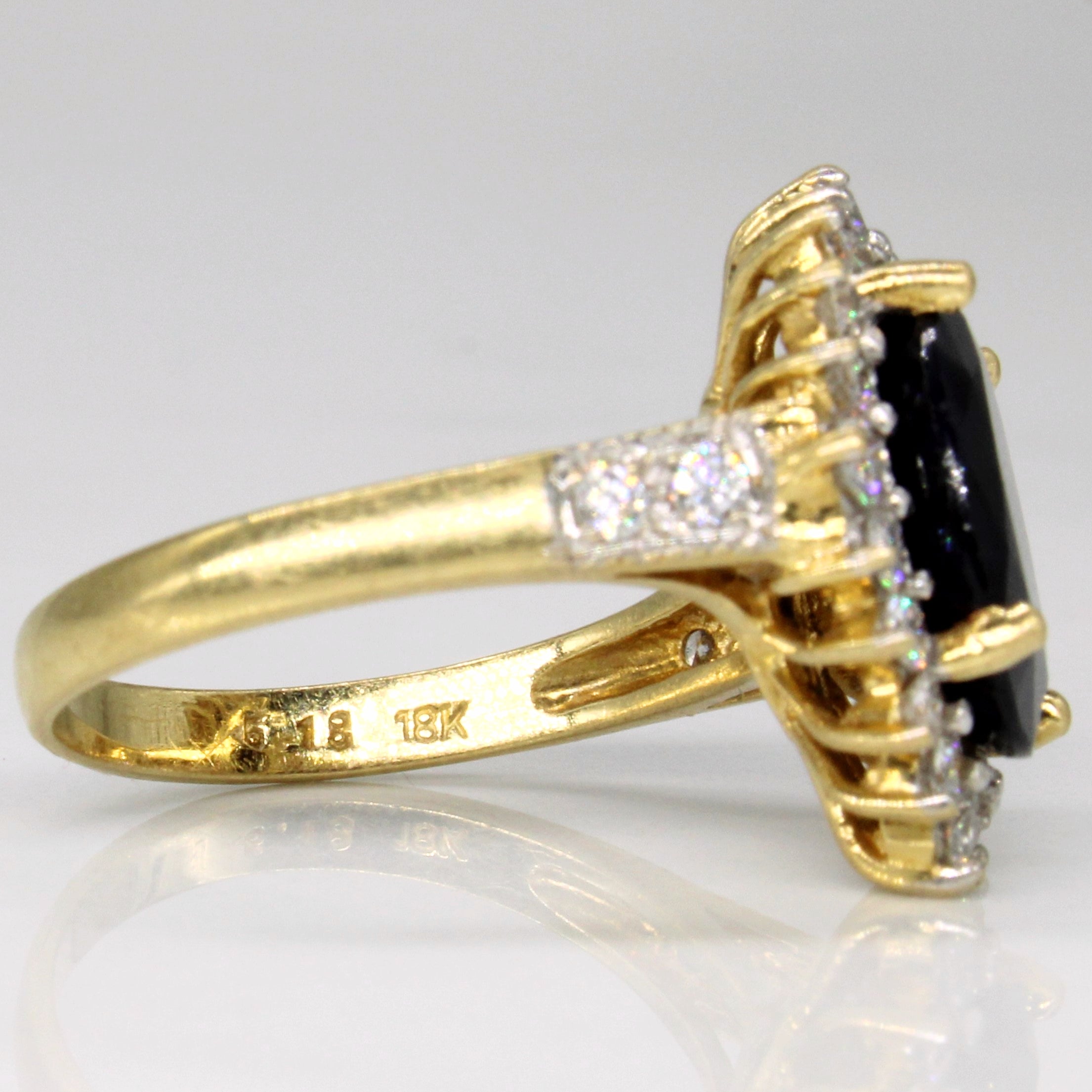 Sapphire & Diamond Cocktail 18k Ring | 5.18ct, 0.65ctw | SZ 5.75 |