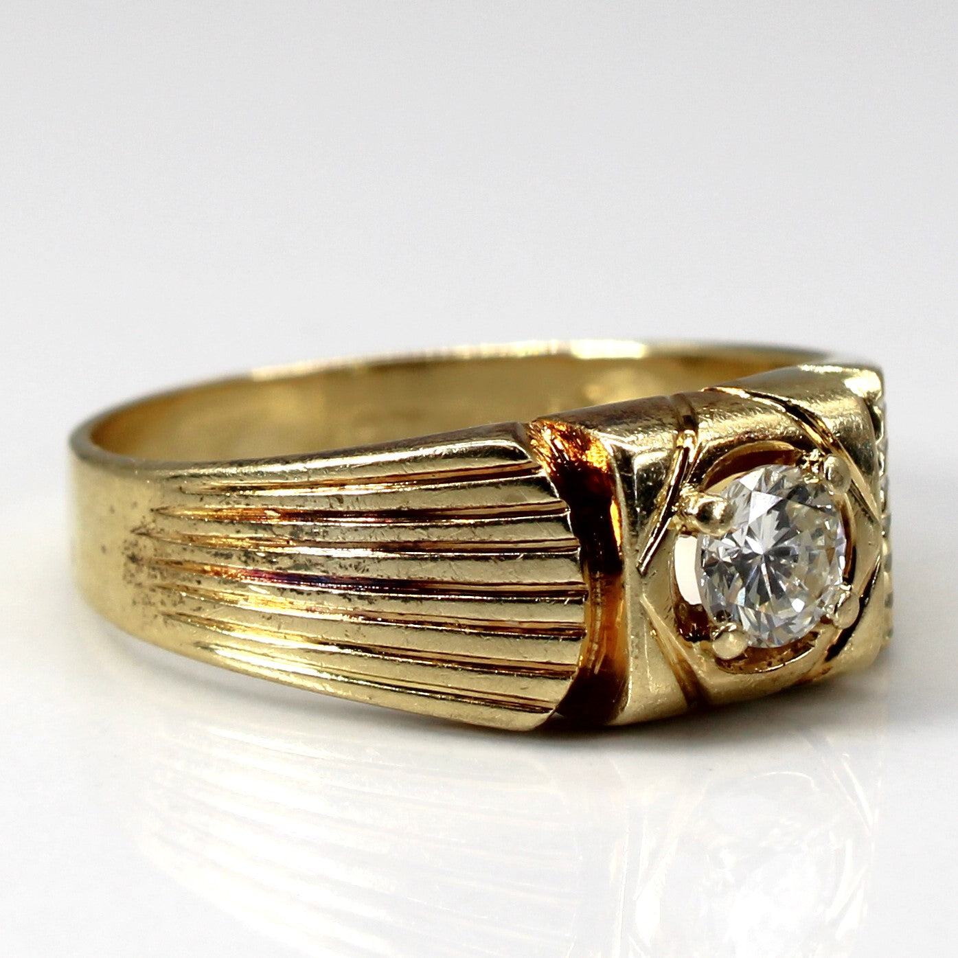 Solitaire Diamond Gold Ring | 0.34ct | SZ 9.5 |