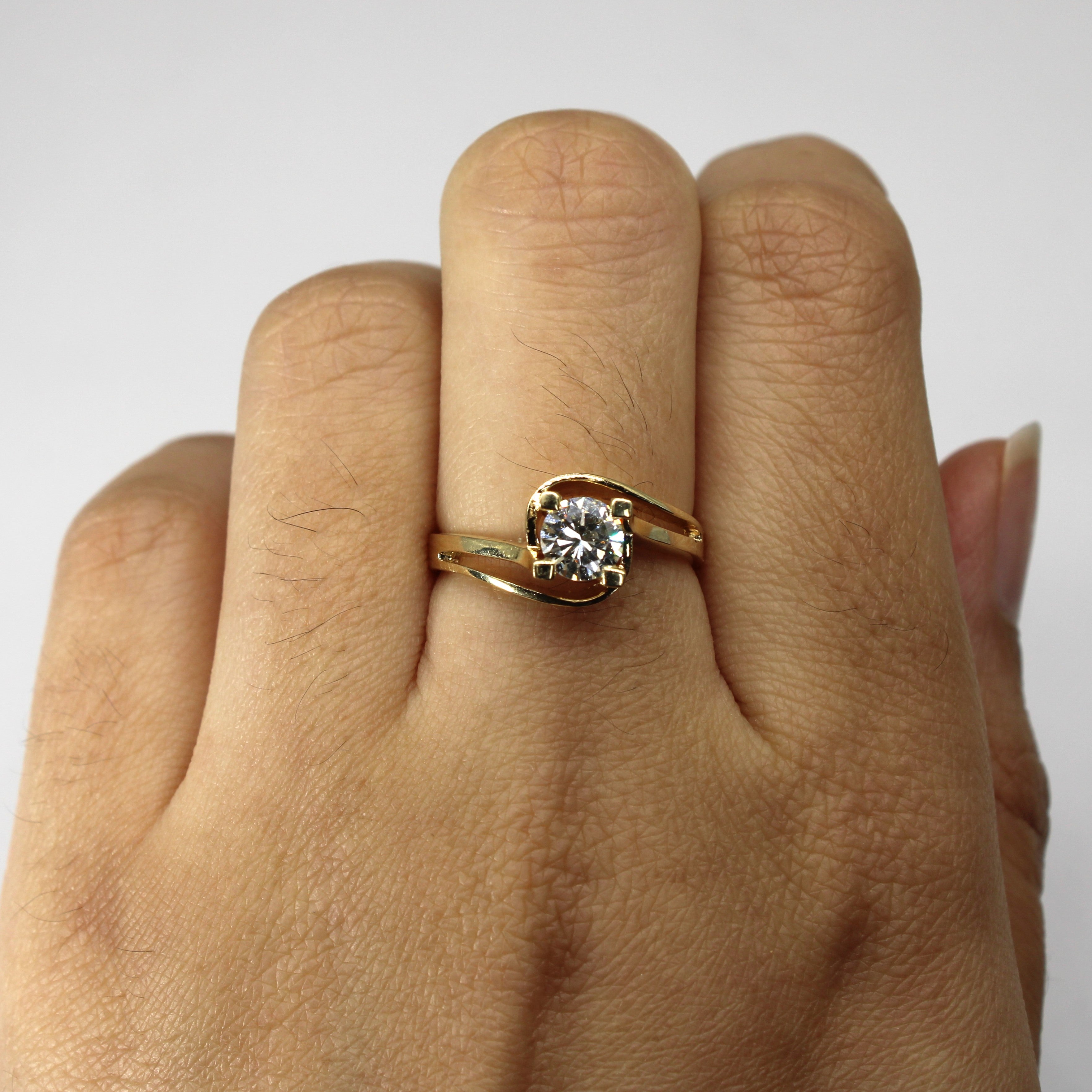 Bypass Solitaire Diamond Ring | 0.60ct | SZ 6.5 |