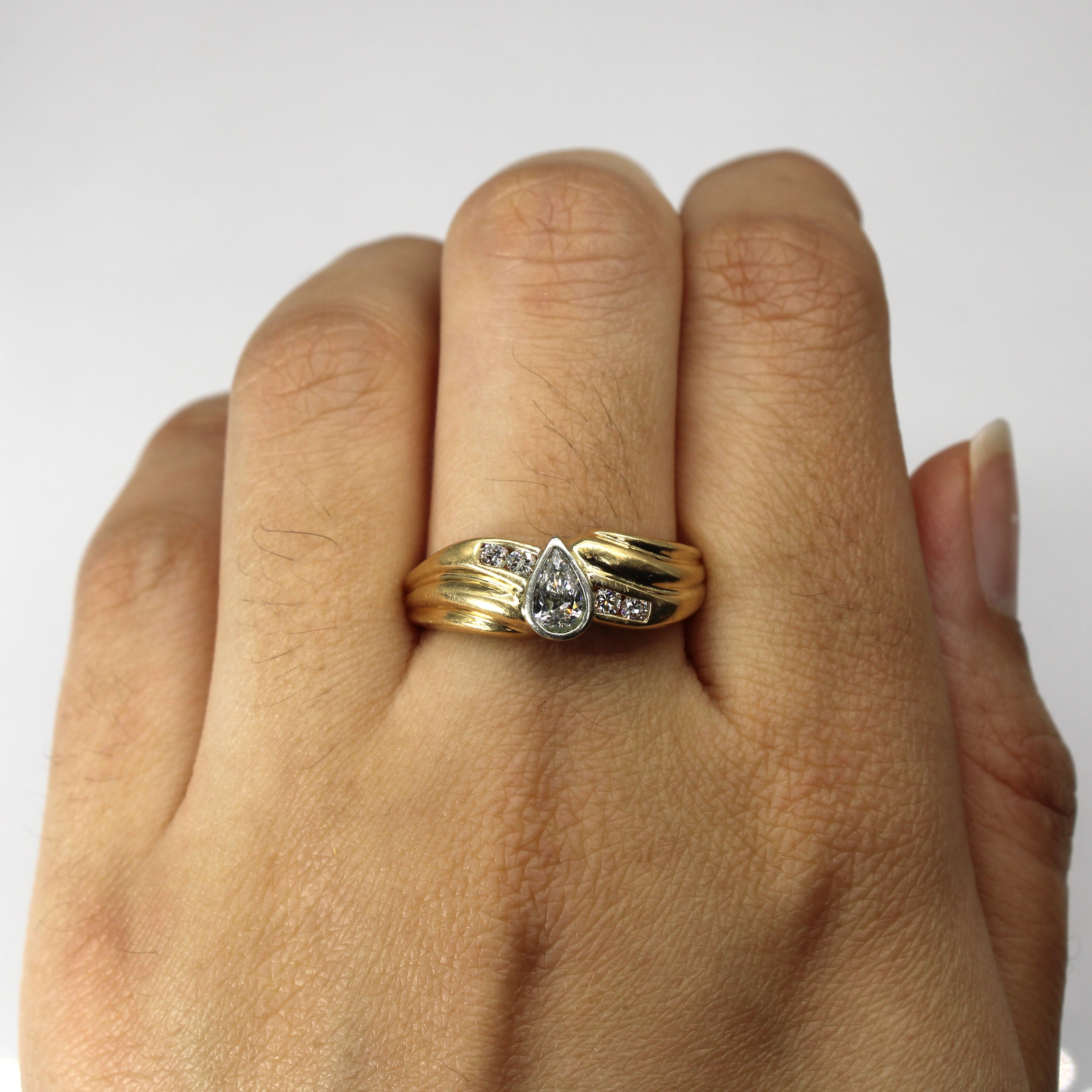 Bezel Set Pear Diamond Ring | 0.44ctw | SZ 9 |