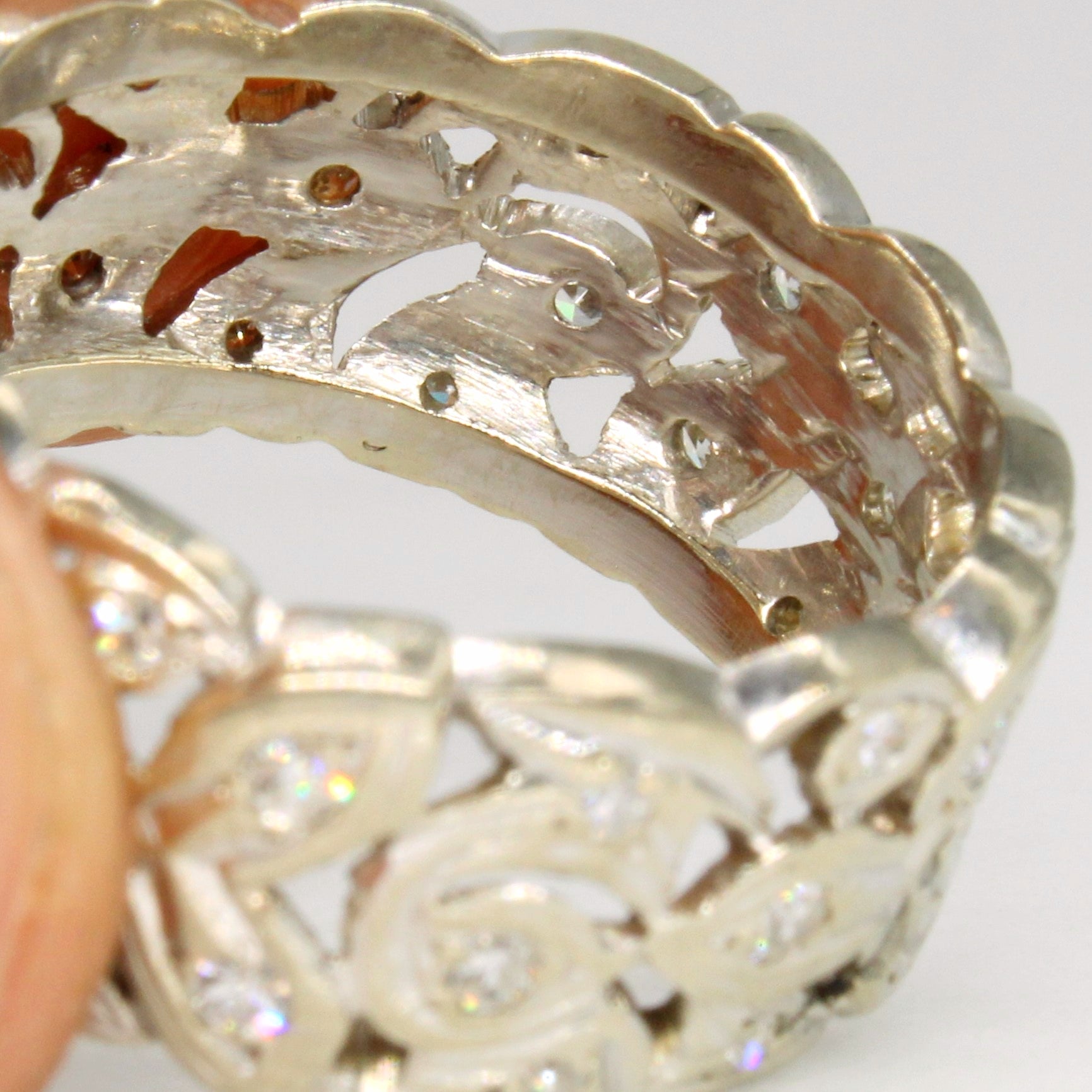 Vintage Leaf Design Diamond Ring | 0.58ctw | SZ 6.75 |