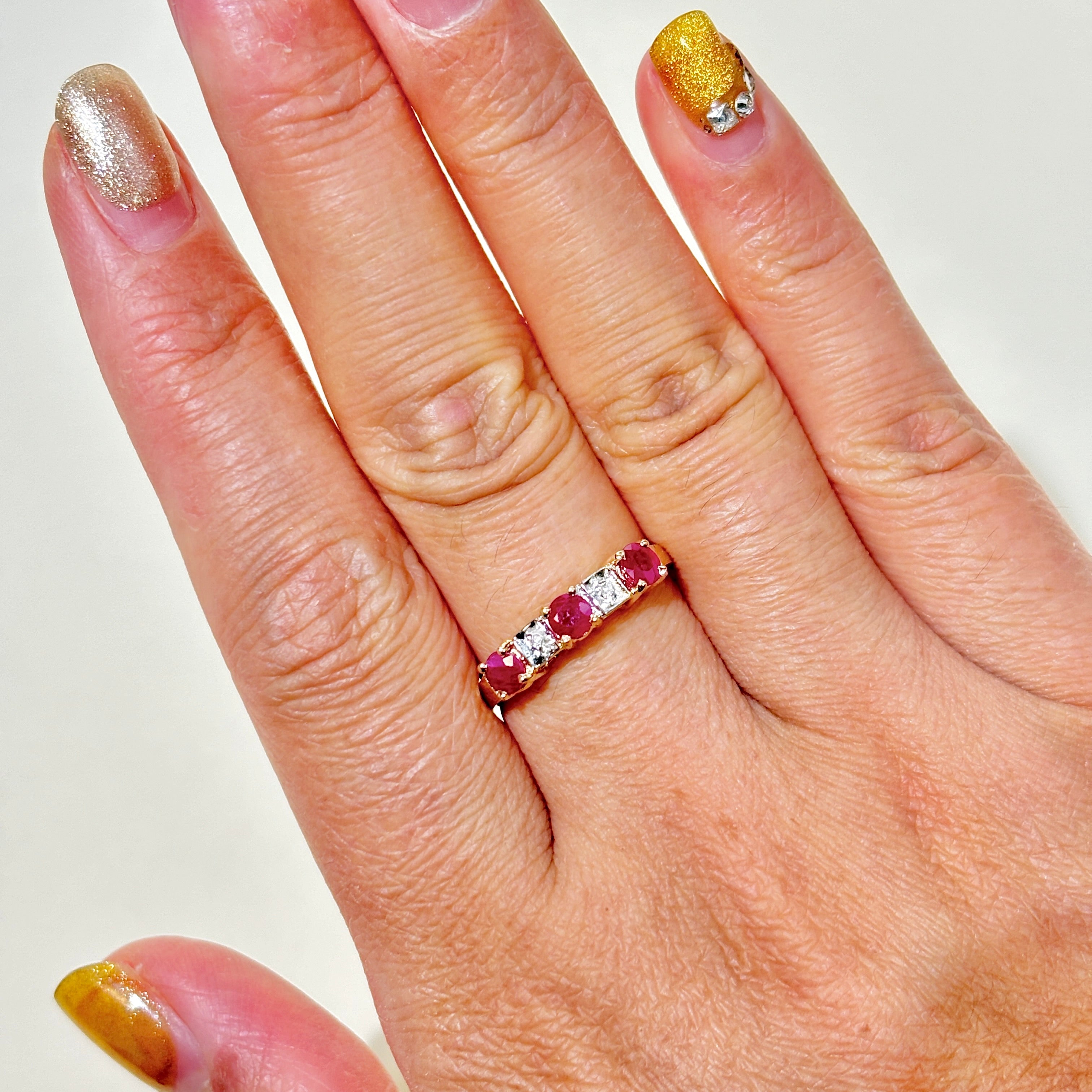 10K Yellow Gold Ruby & Diamond Ring | 0.63ctw, 0.01ctw | SZ 7.75 |