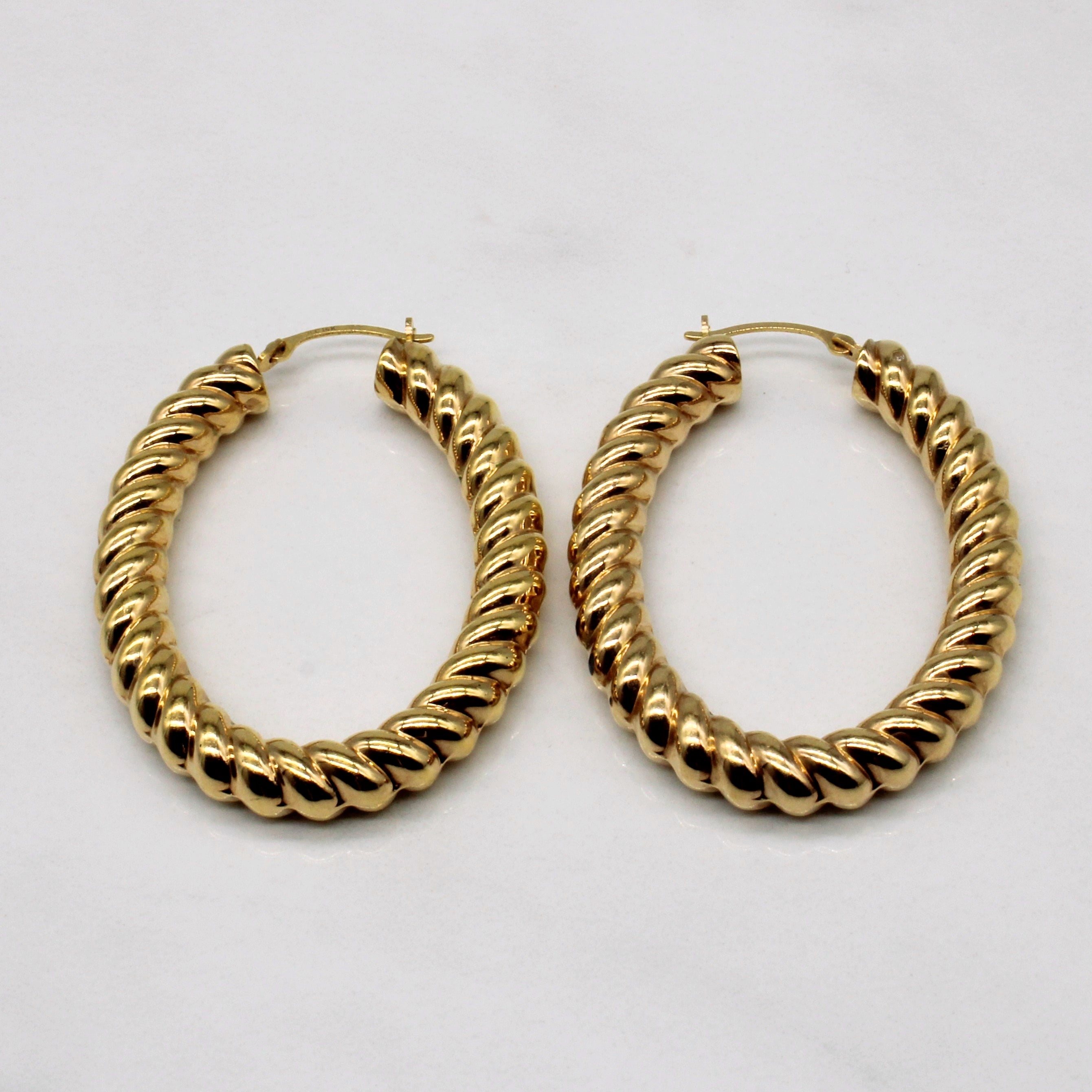 14k Yellow Gold Twisted Hoop Earrings 100 Ways