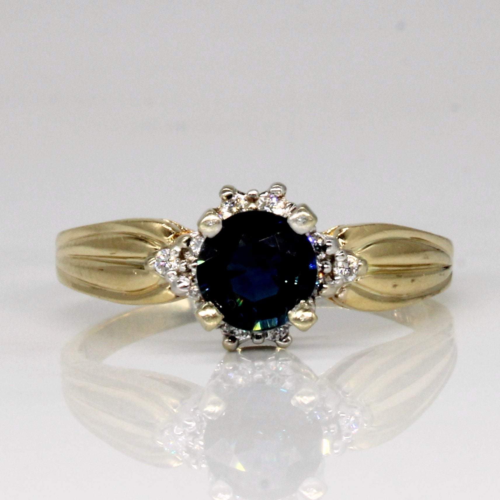 Sapphire & Diamond Cocktail Ring | 1.30ct, 0.08ctw | SZ 9.75 |