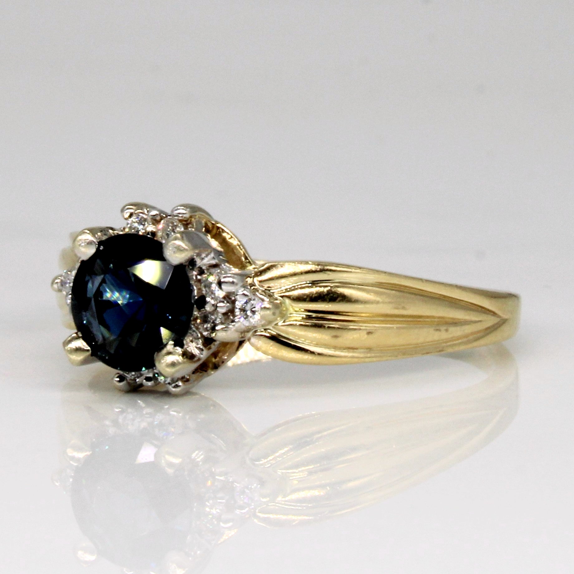 Sapphire & Diamond Cocktail Ring | 1.30ct, 0.08ctw | SZ 9.75 |