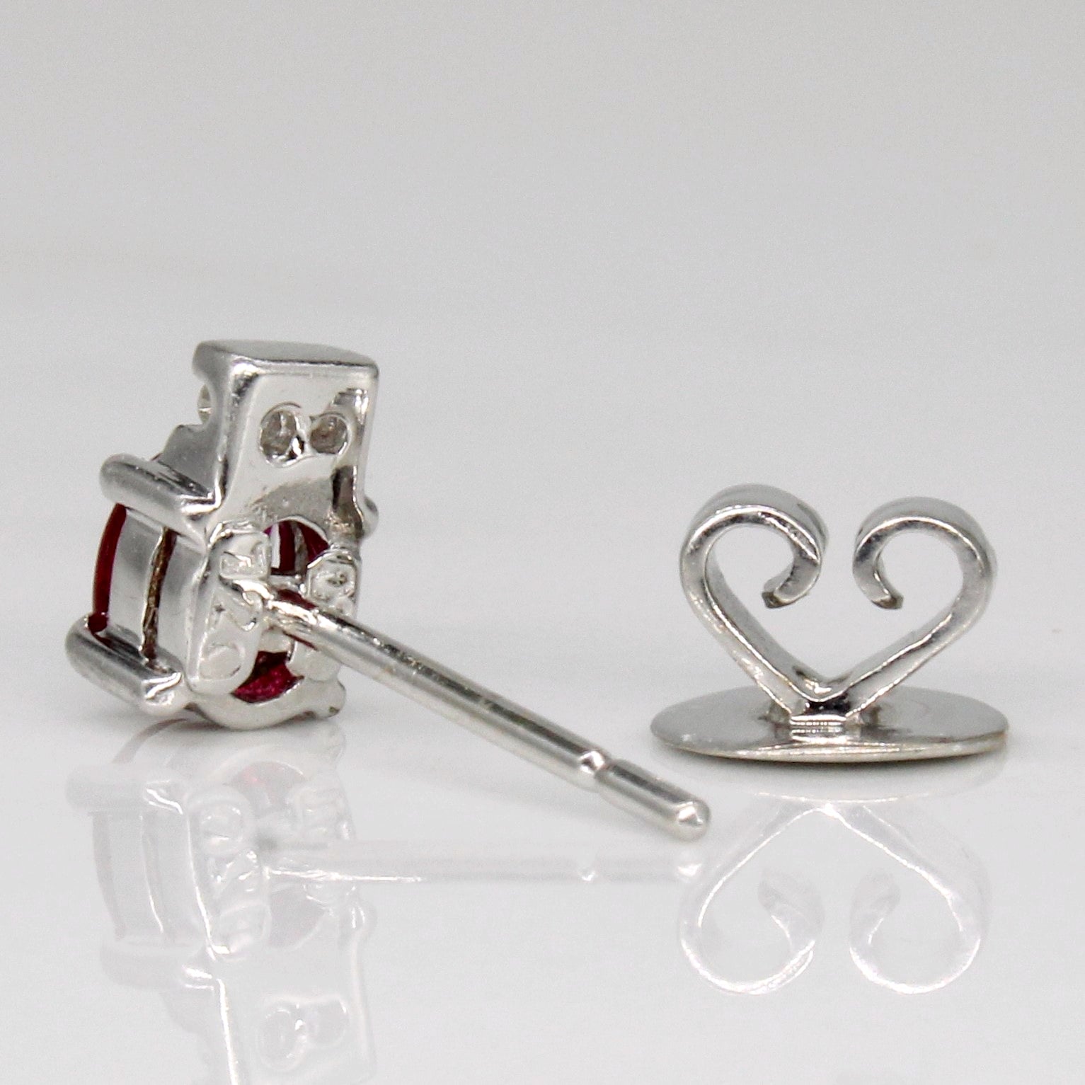Ruby & Diamond 18k Earrings | 1.20ctw, 0.04ctw |