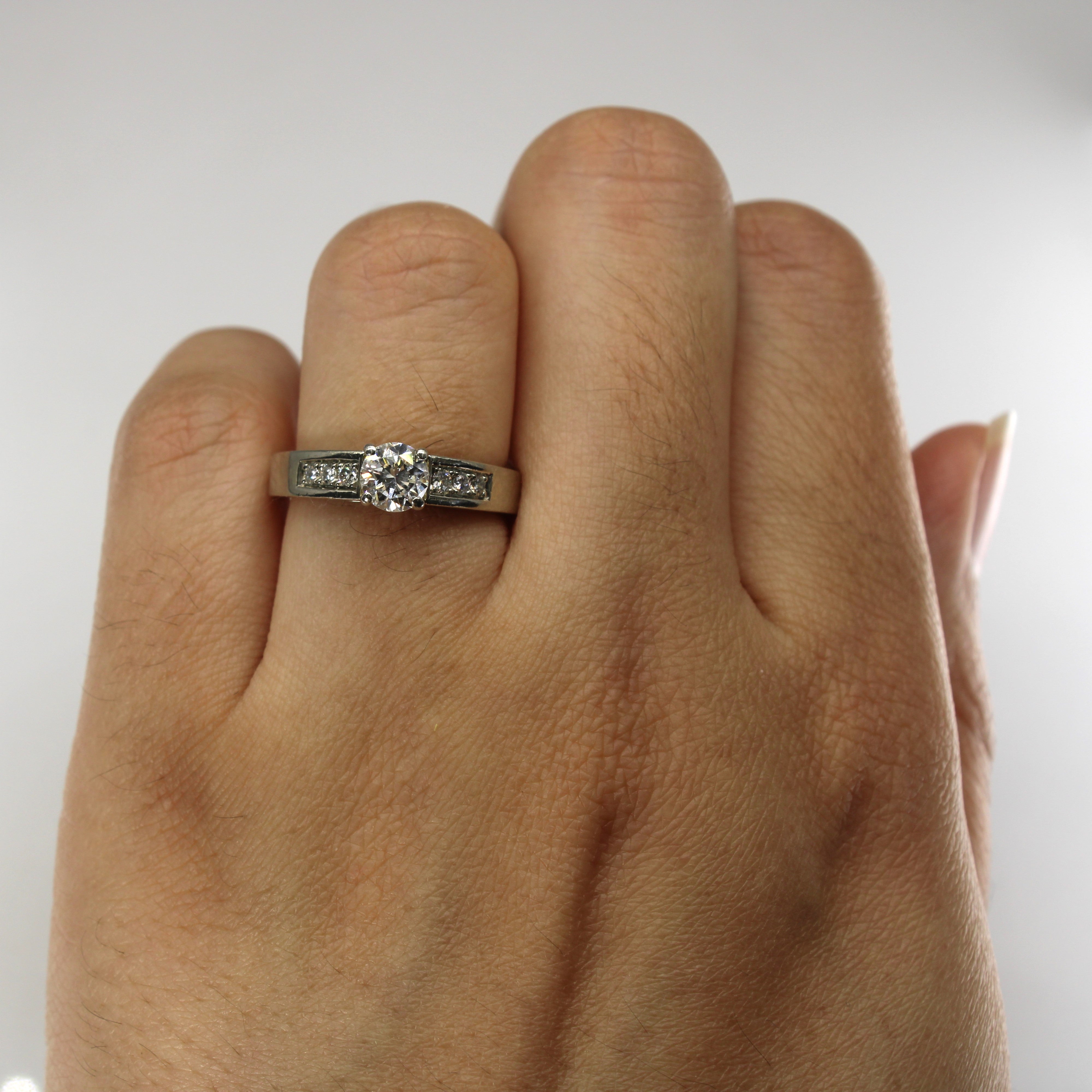 Solitaire with Accents Diamond Ring | 0.64ctw | SZ 5.5 |
