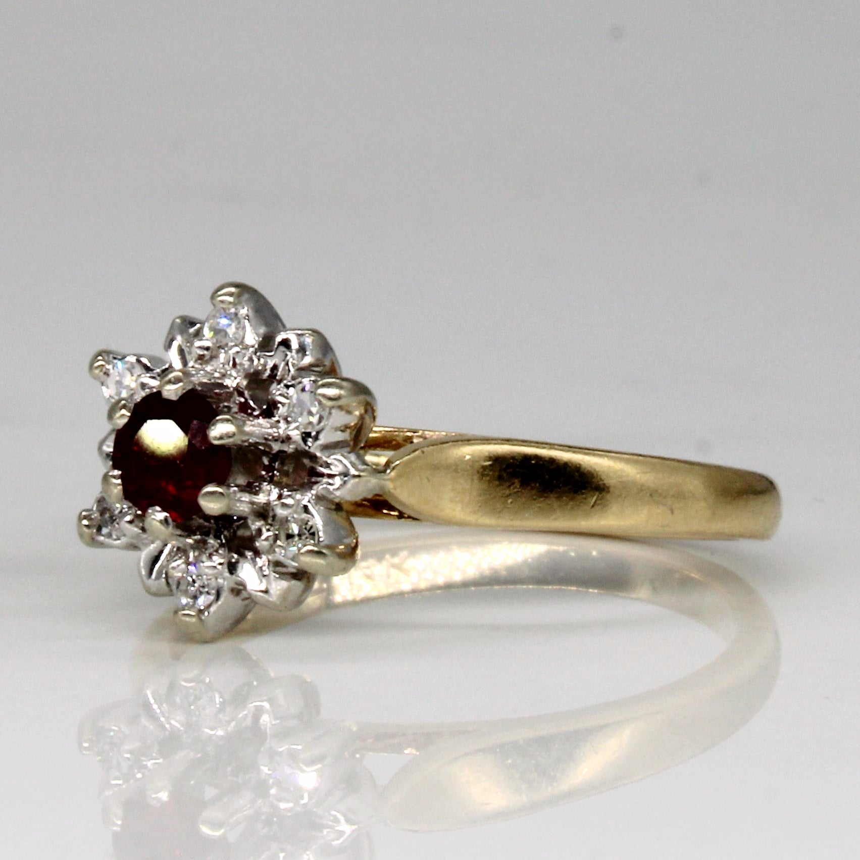 High Set Ruby & Diamond Ring | 0.22ct, 0.06ctw | SZ 6 |