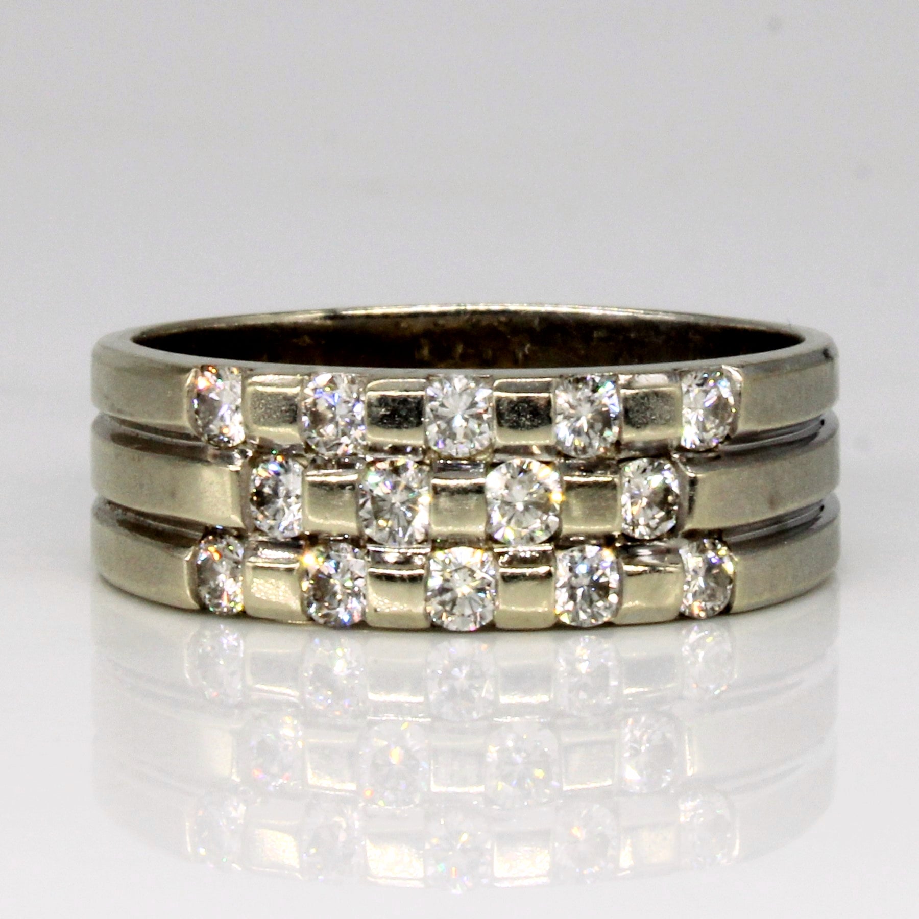 Triple Row Diamond Band | 0.77ctw | SZ 10 |