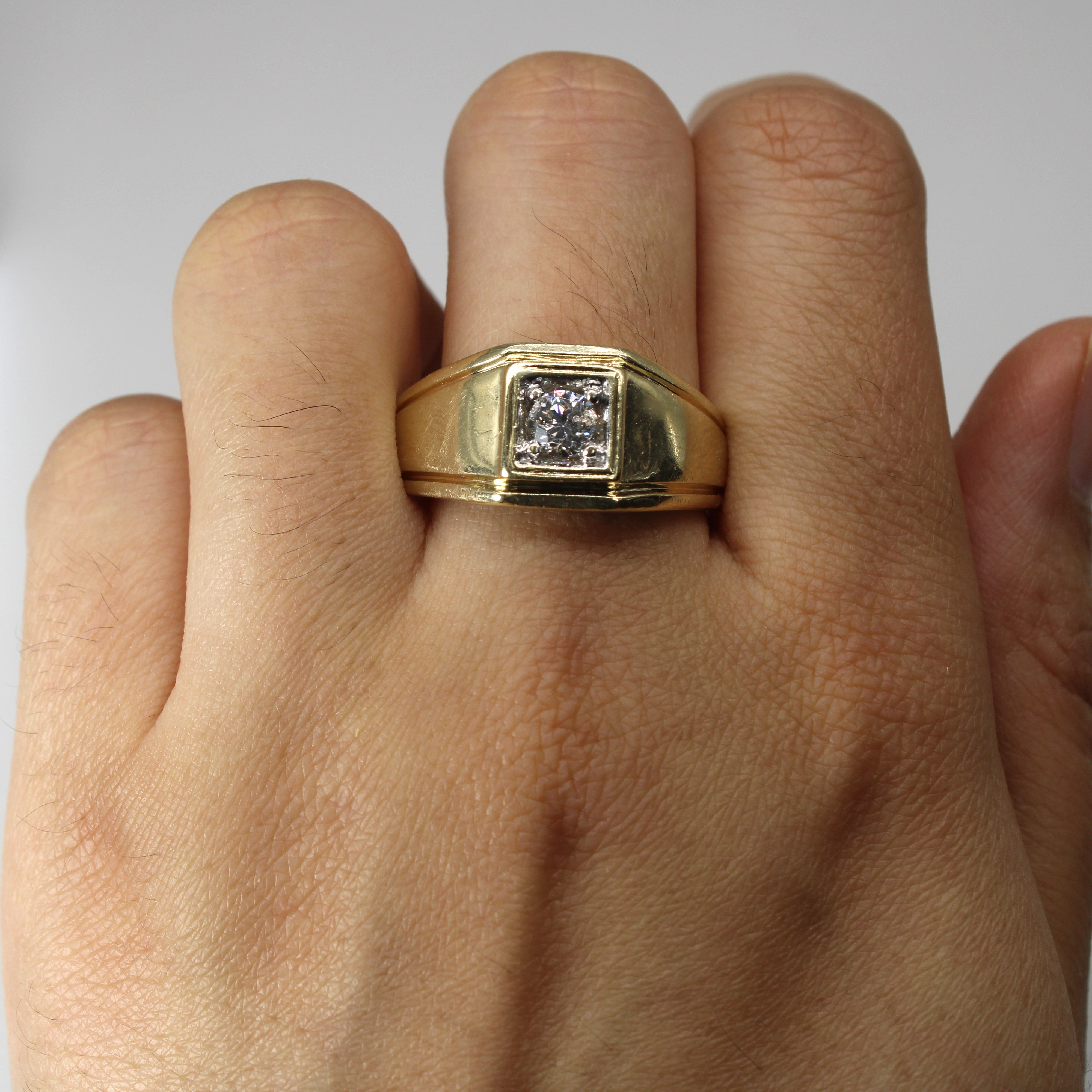 Solitaire Diamond Gold Ring | 0.47ct | SZ 12.5 |