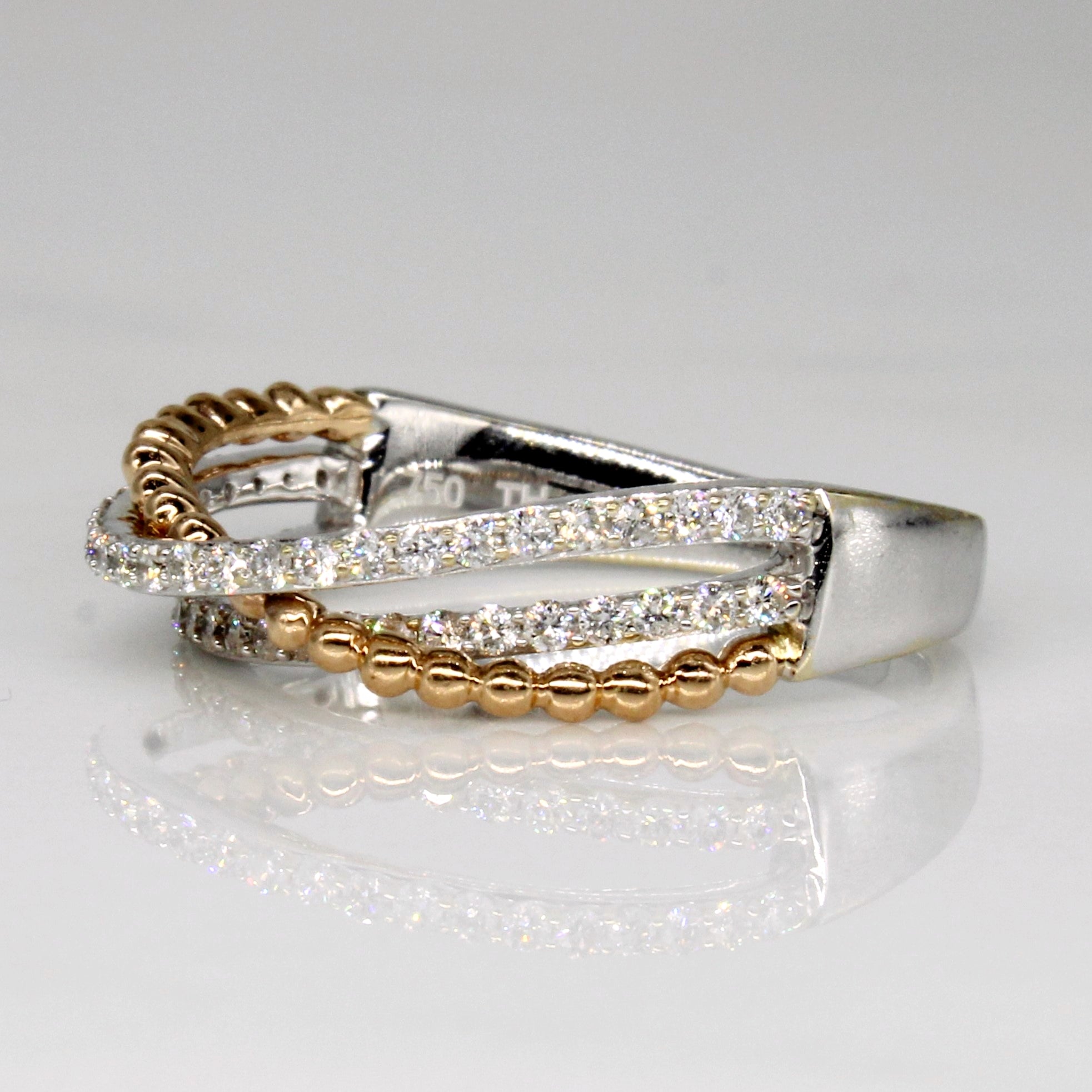Bypass Diamond 18k Ring | 0.25ctw | SZ 6.25 |