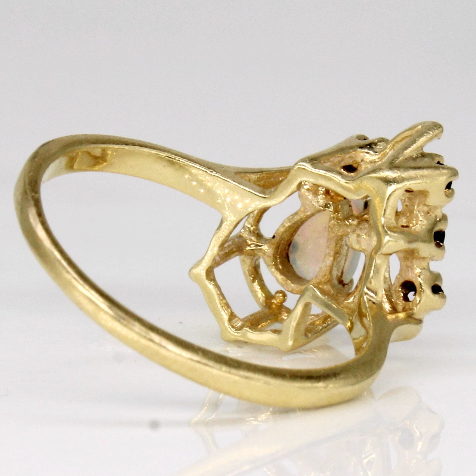 Opal & Sapphire 14k Ring | 0.04ctw | SZ 4.75 |