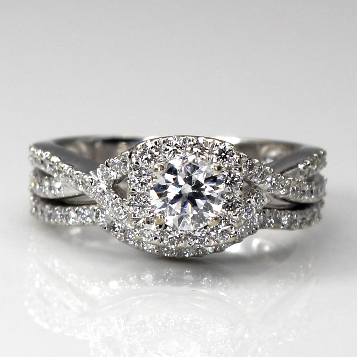 Halo Diamond Soldered Engagement Ring | 0.73ctw | SZ 4.75 |