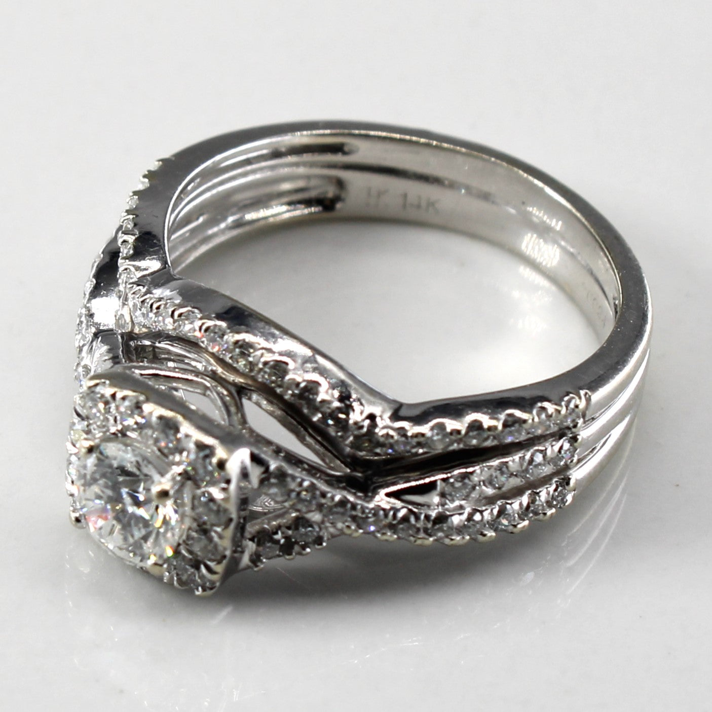 Halo Diamond Soldered Engagement Ring | 0.73ctw | SZ 4.75 |