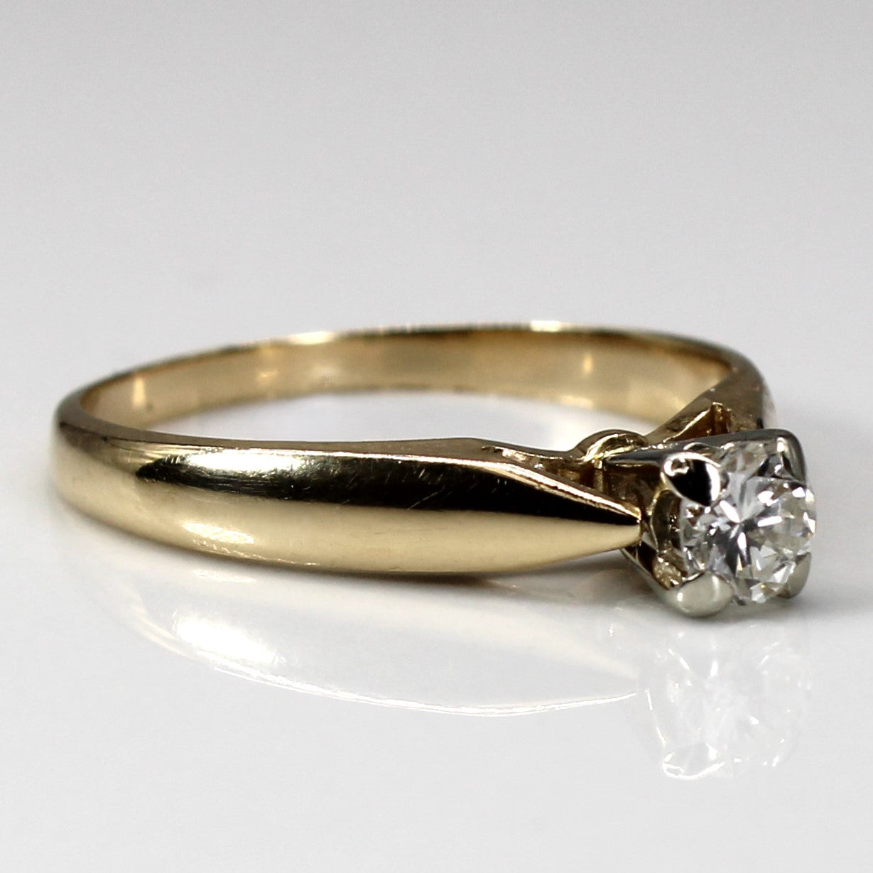 Solitaire Diamond Gold Ring | 0.26ct | SZ 6.25 |