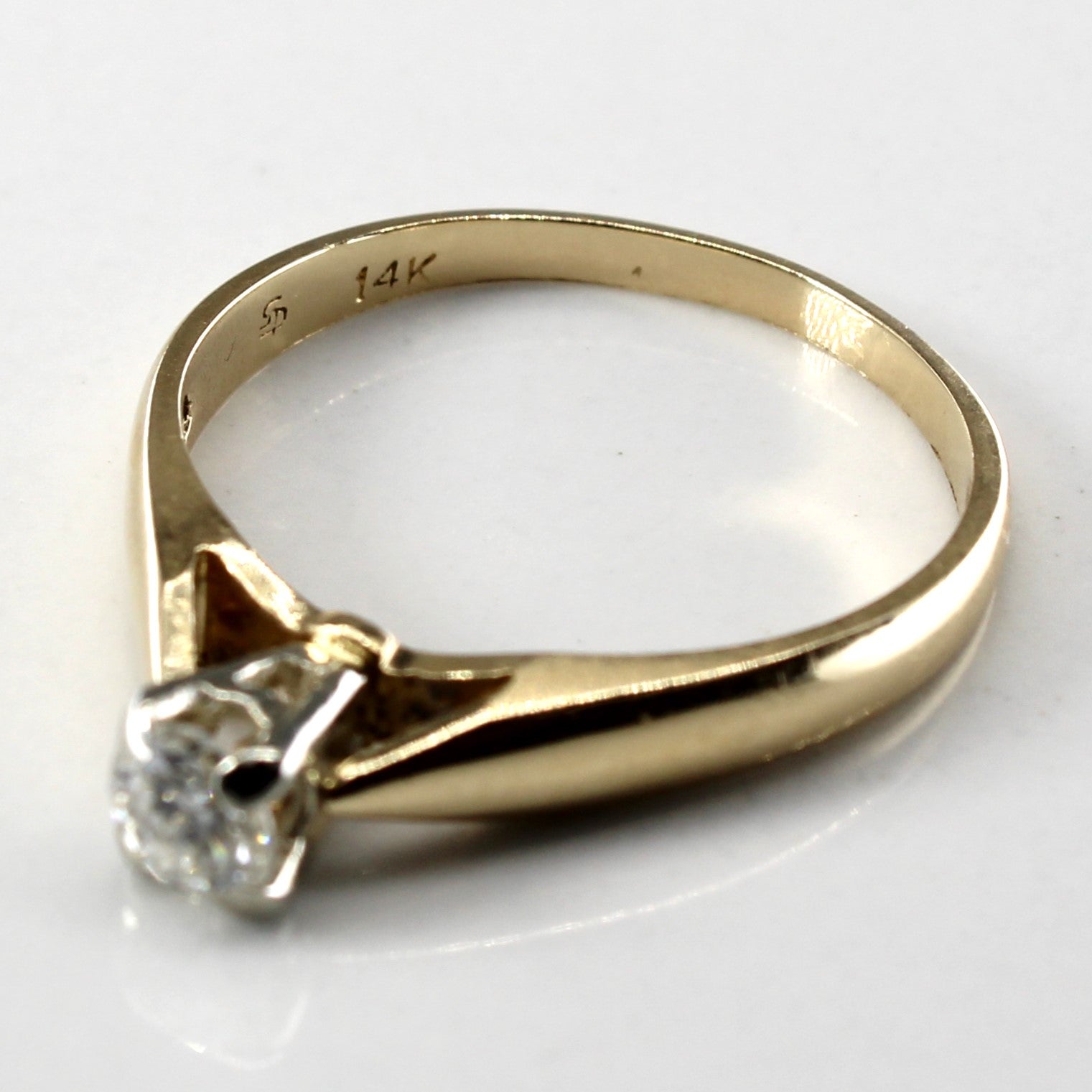 Solitaire Diamond Gold Ring | 0.26ct | SZ 6.25 |