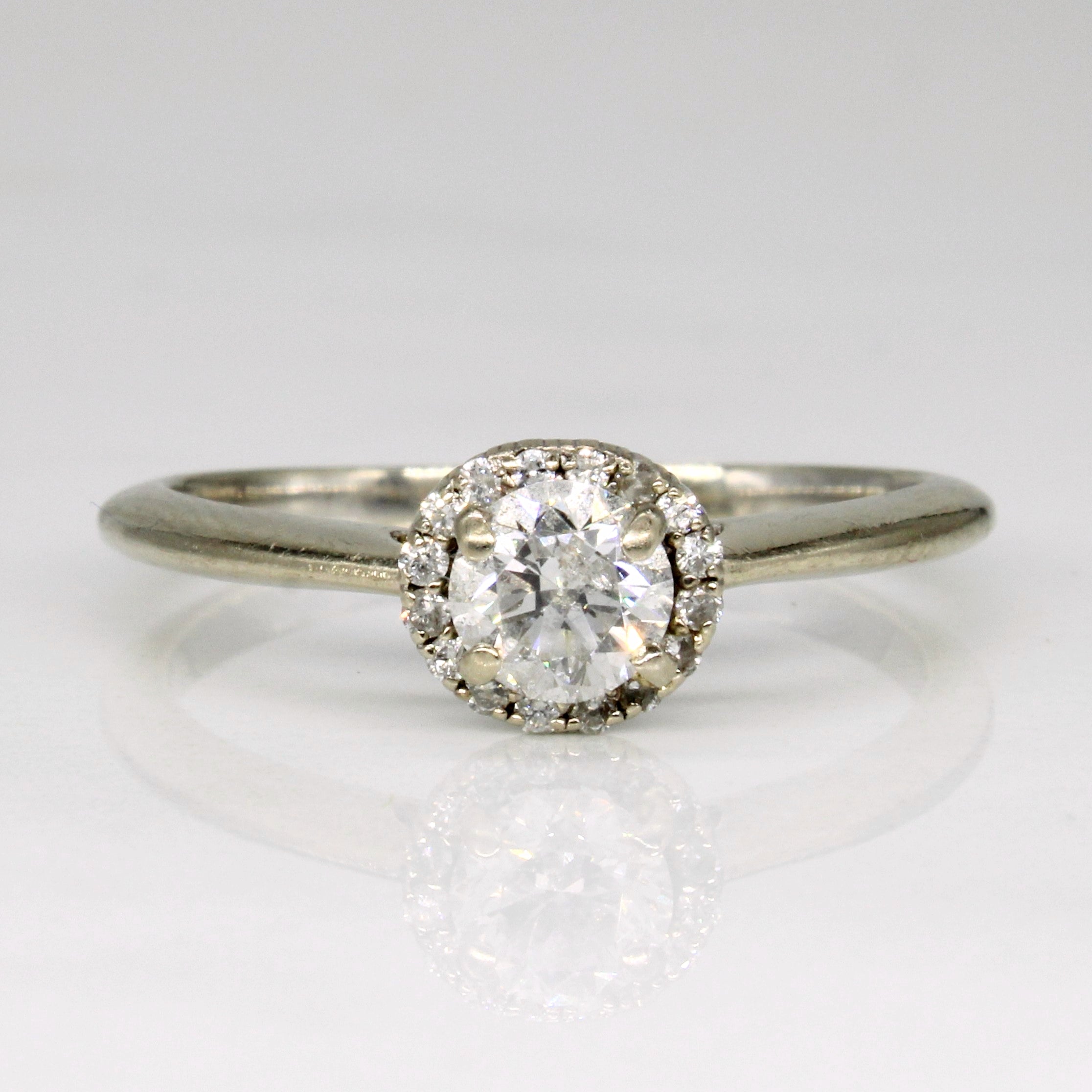 Bague halo diamant | 0,61 ct | Taille 8,75 |