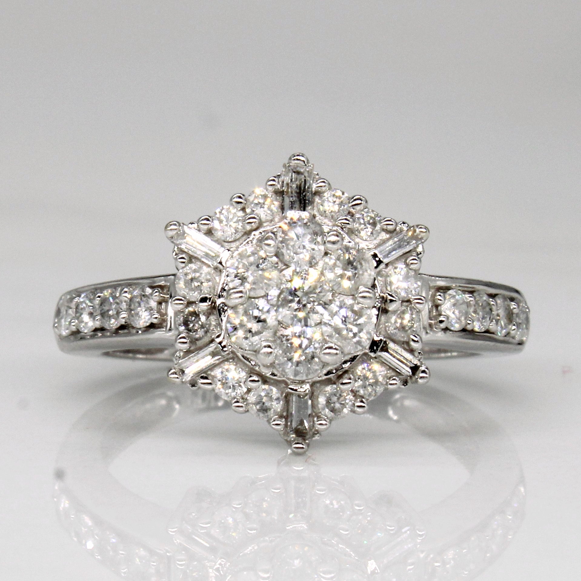 Diamond Cluster 14k Ring | 0.46ctw | SZ 6 |