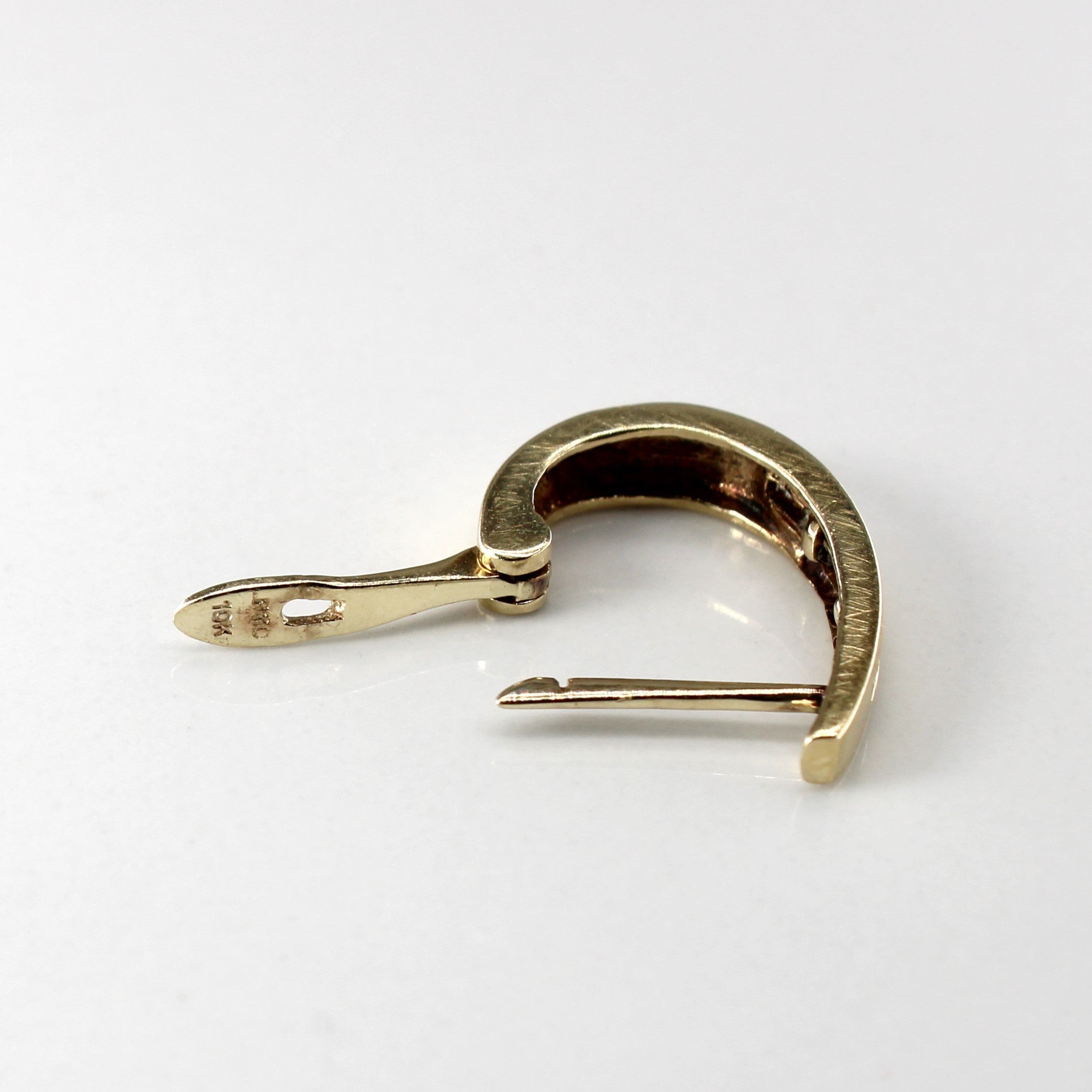 Channel Diamond Huggie Earrings | 0.10ctw |
