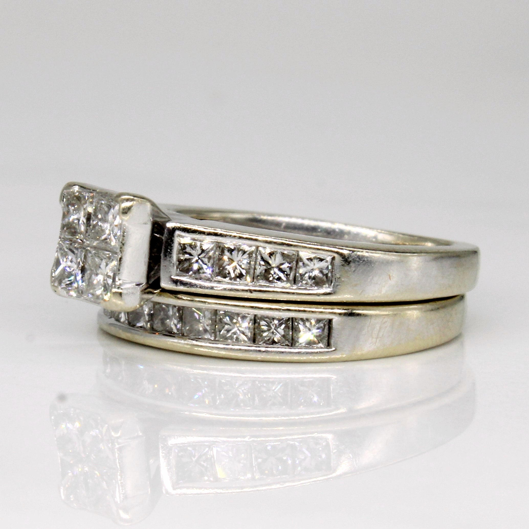 Diamond Wedding & Engagement 14k Ring Set | 0.24ctw, 0.8ctw | SZ 4 |