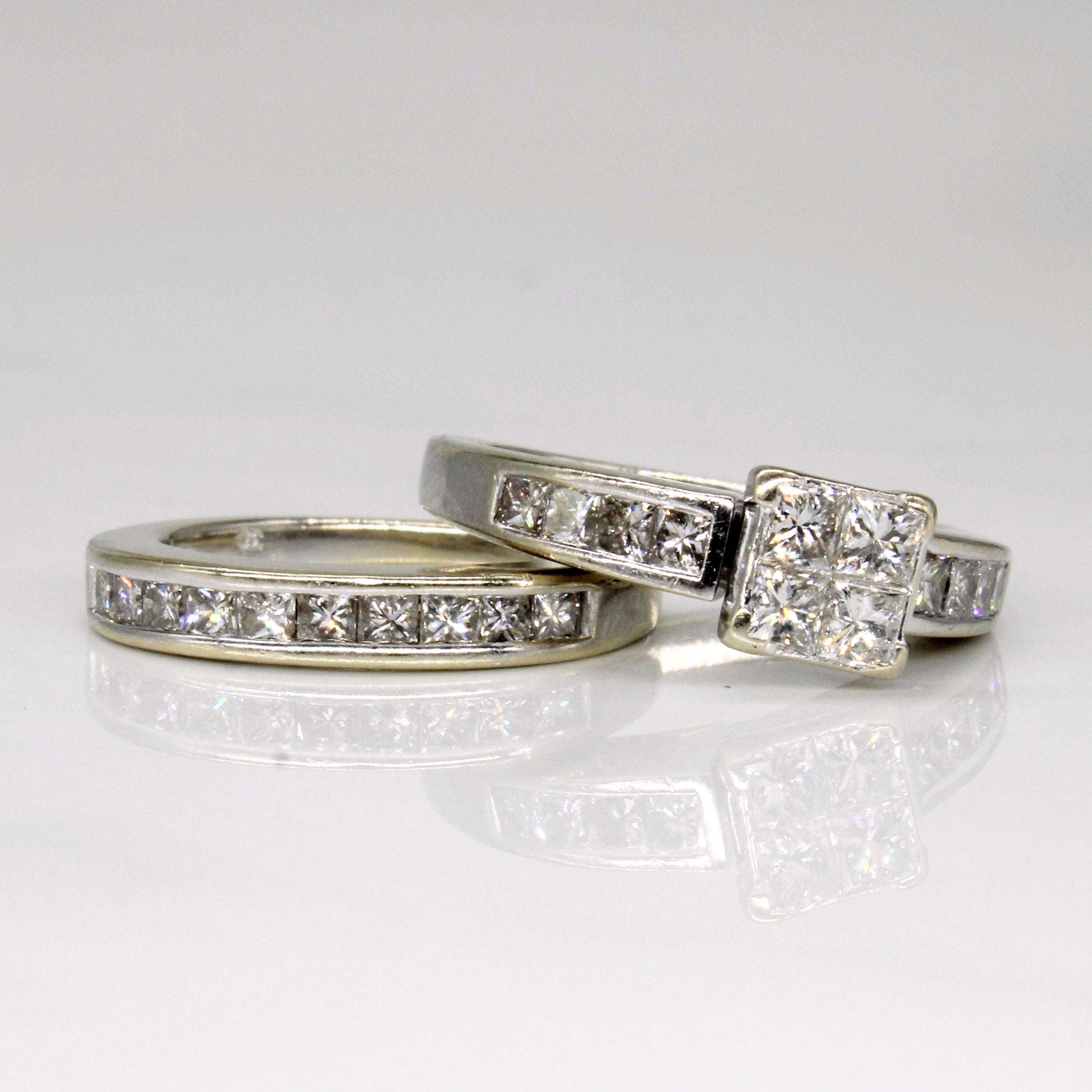 Diamond Wedding & Engagement 14k Ring Set | 0.24ctw, 0.8ctw | SZ 4 |