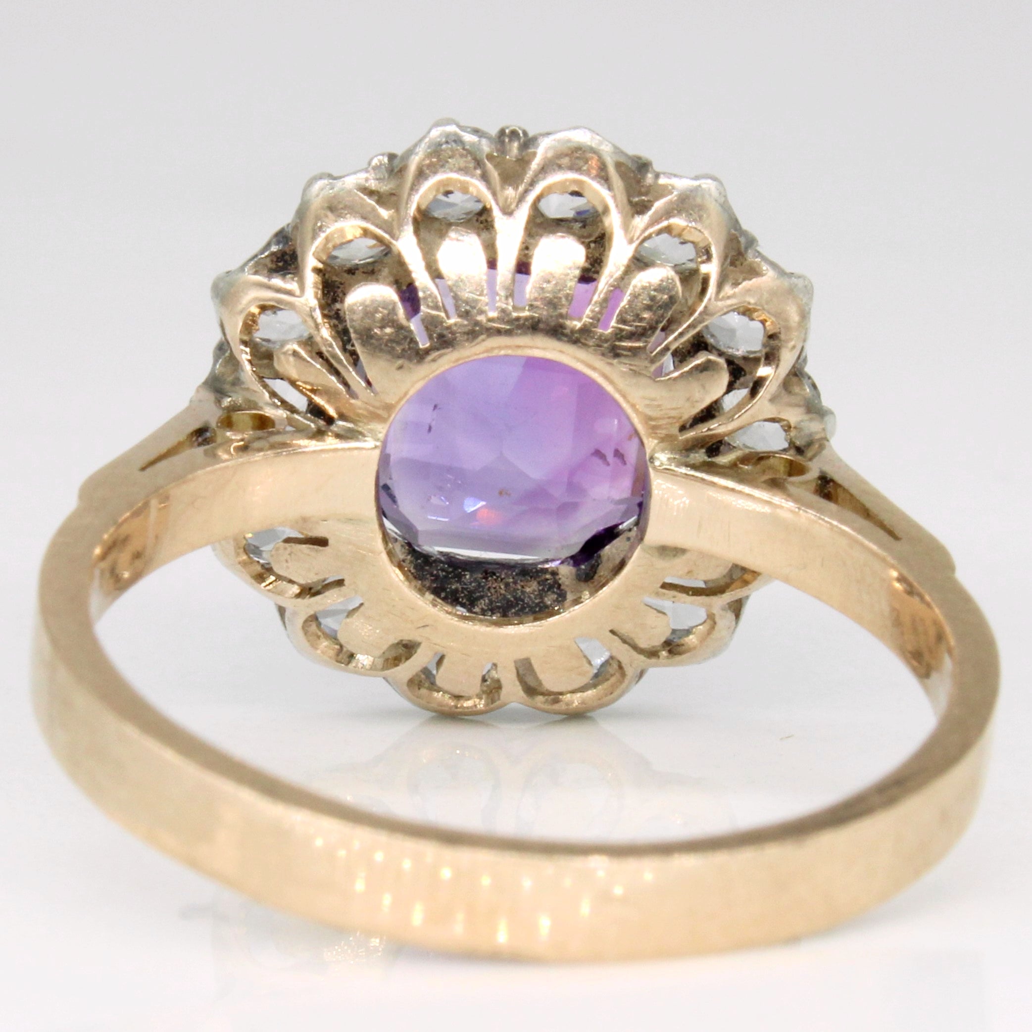 Bague cocktail en améthyste et saphir synthétique | 1,55 ct, 0,56 ct au total | Taille 7 |