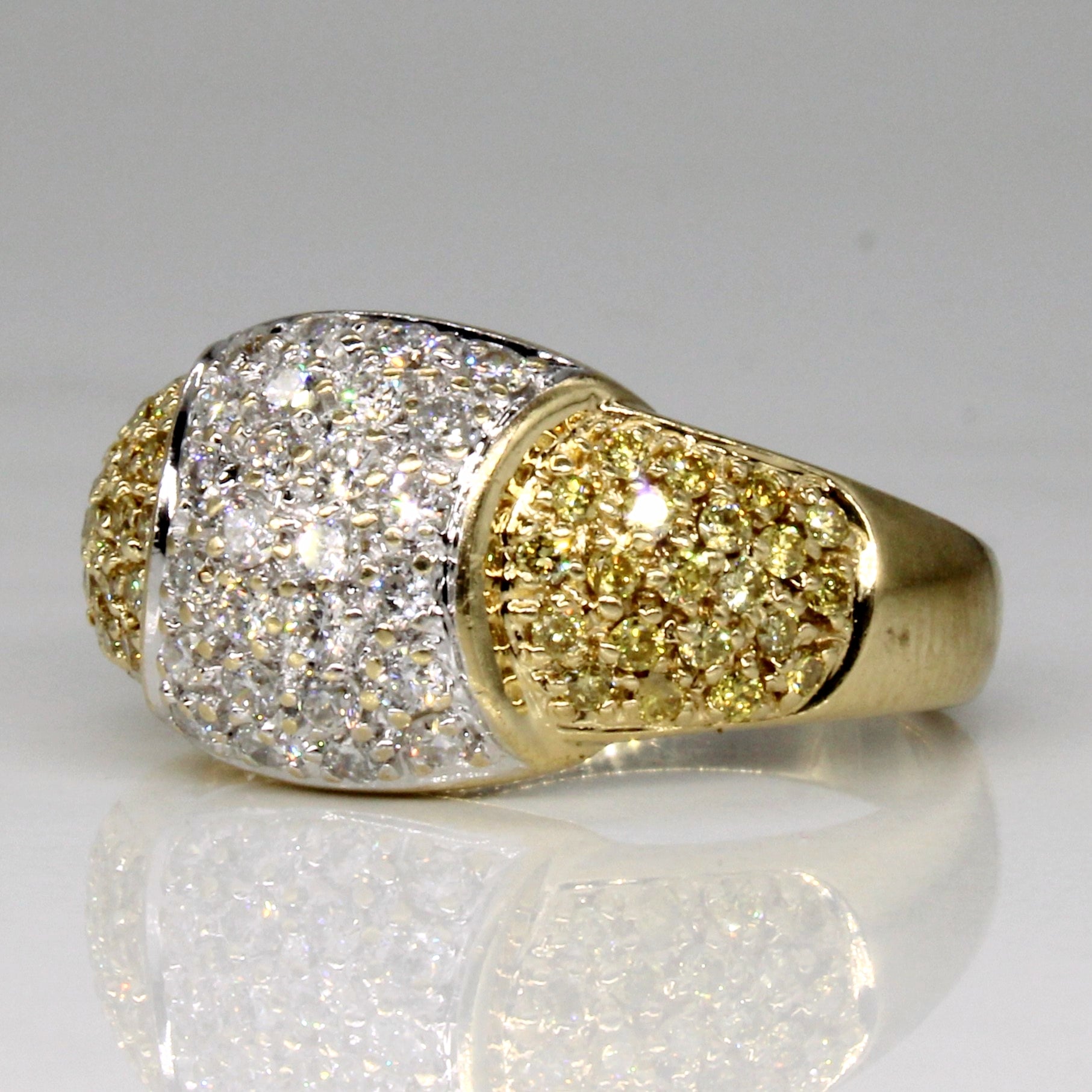 Two Tone Diamond Cluster Ring | 0.81ctw | SZ 6.5 |