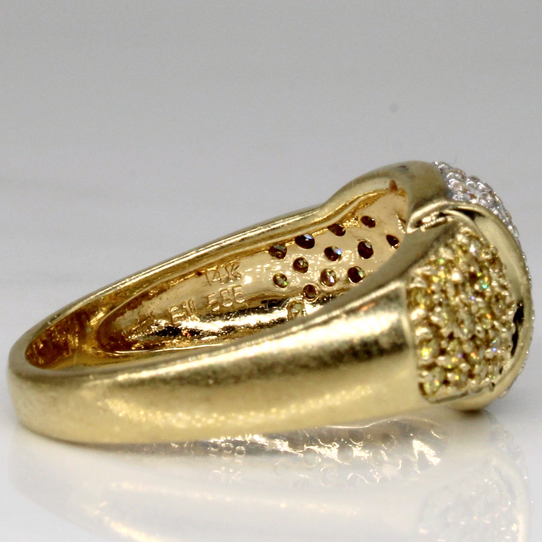 Two Tone Diamond Cluster Ring | 0.81ctw | SZ 6.5 |