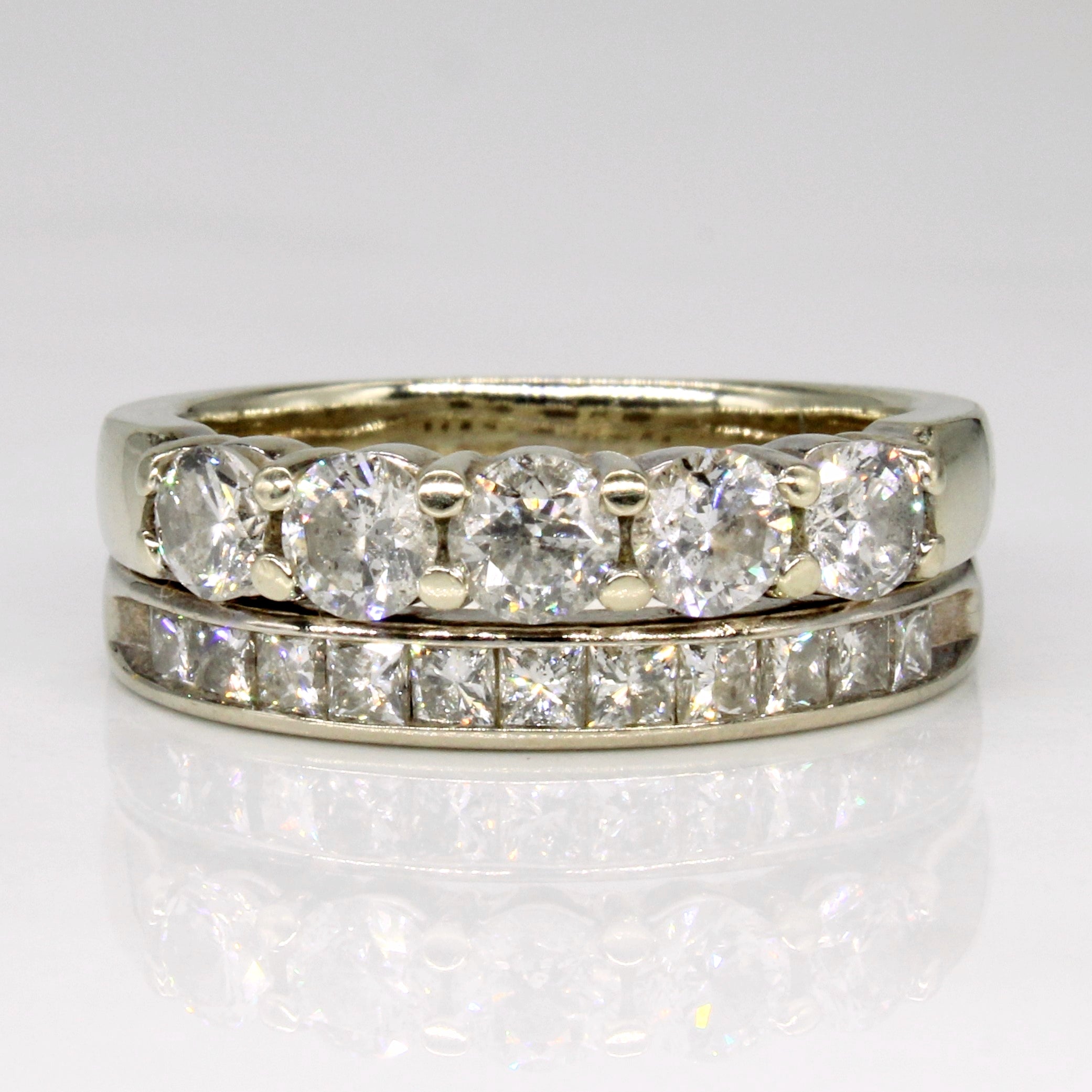 Diamond Soldered Engagement & Wedding 14k Ring Set | 1.08ctw | SZ 6 |