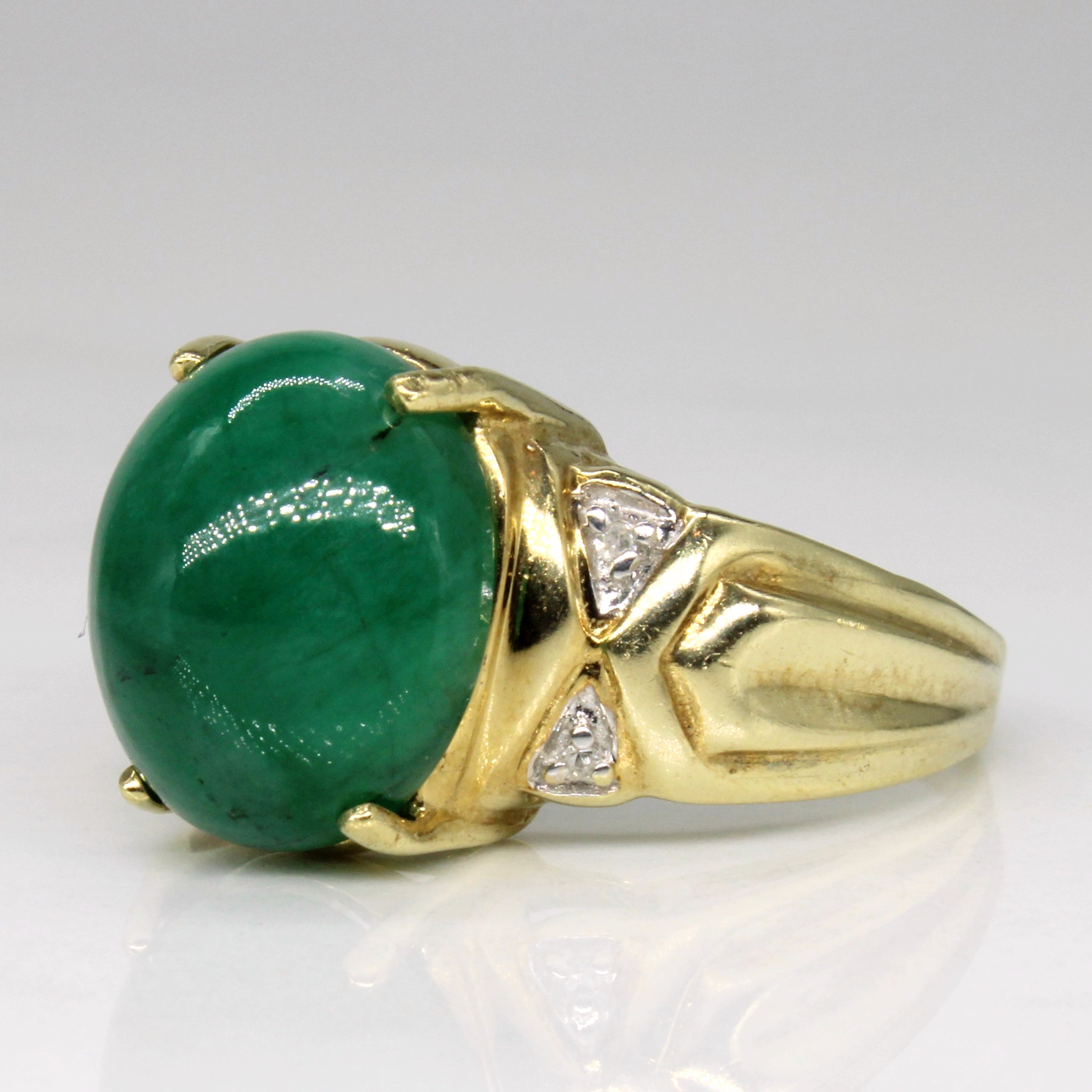 Emerald & Diamond Cocktail Ring | 7.25ct, 0.02ctw | SZ 7.5 |
