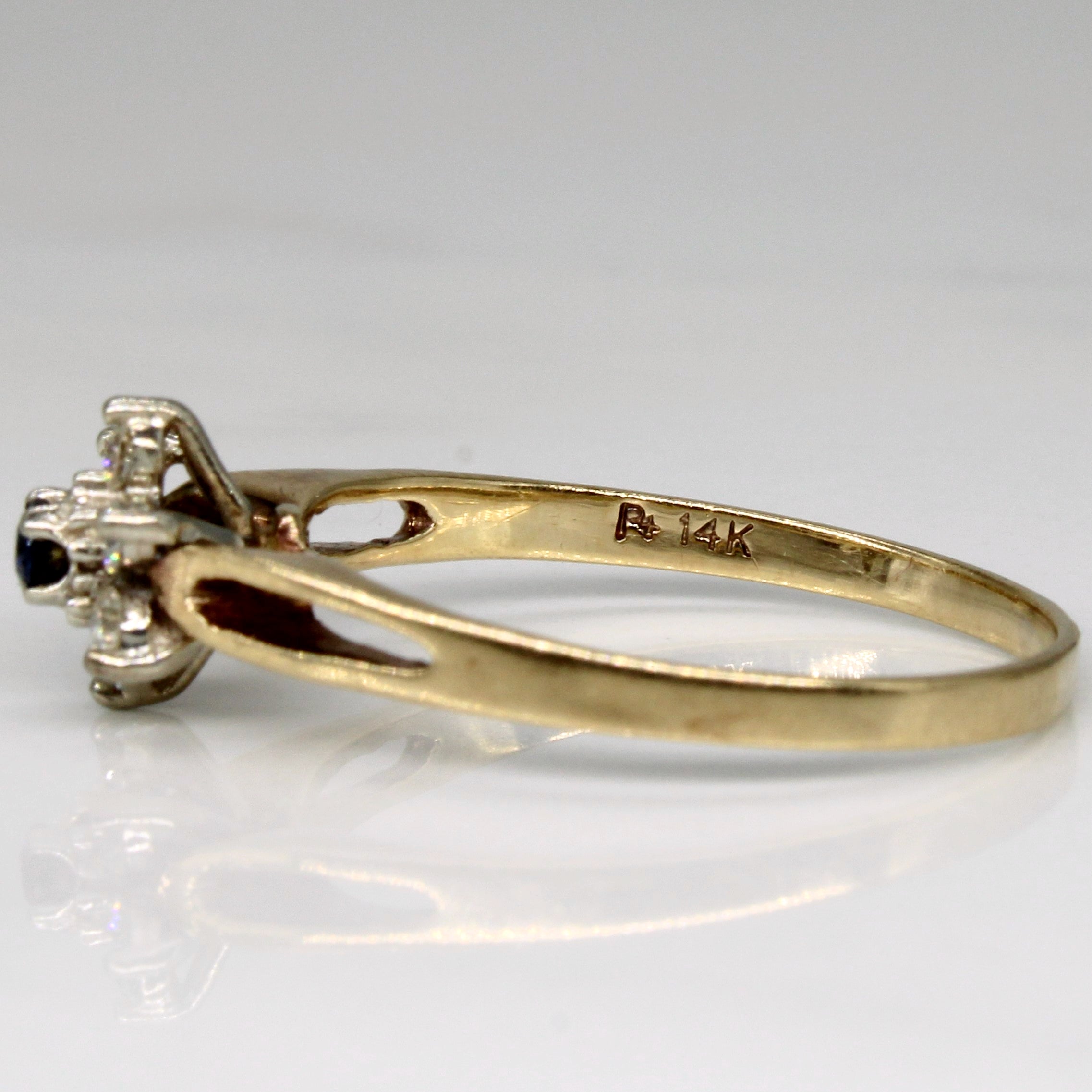 Diamond & Sapphire Flower Ring | 0.15ctw, 0.06ct | SZ 8.5 |