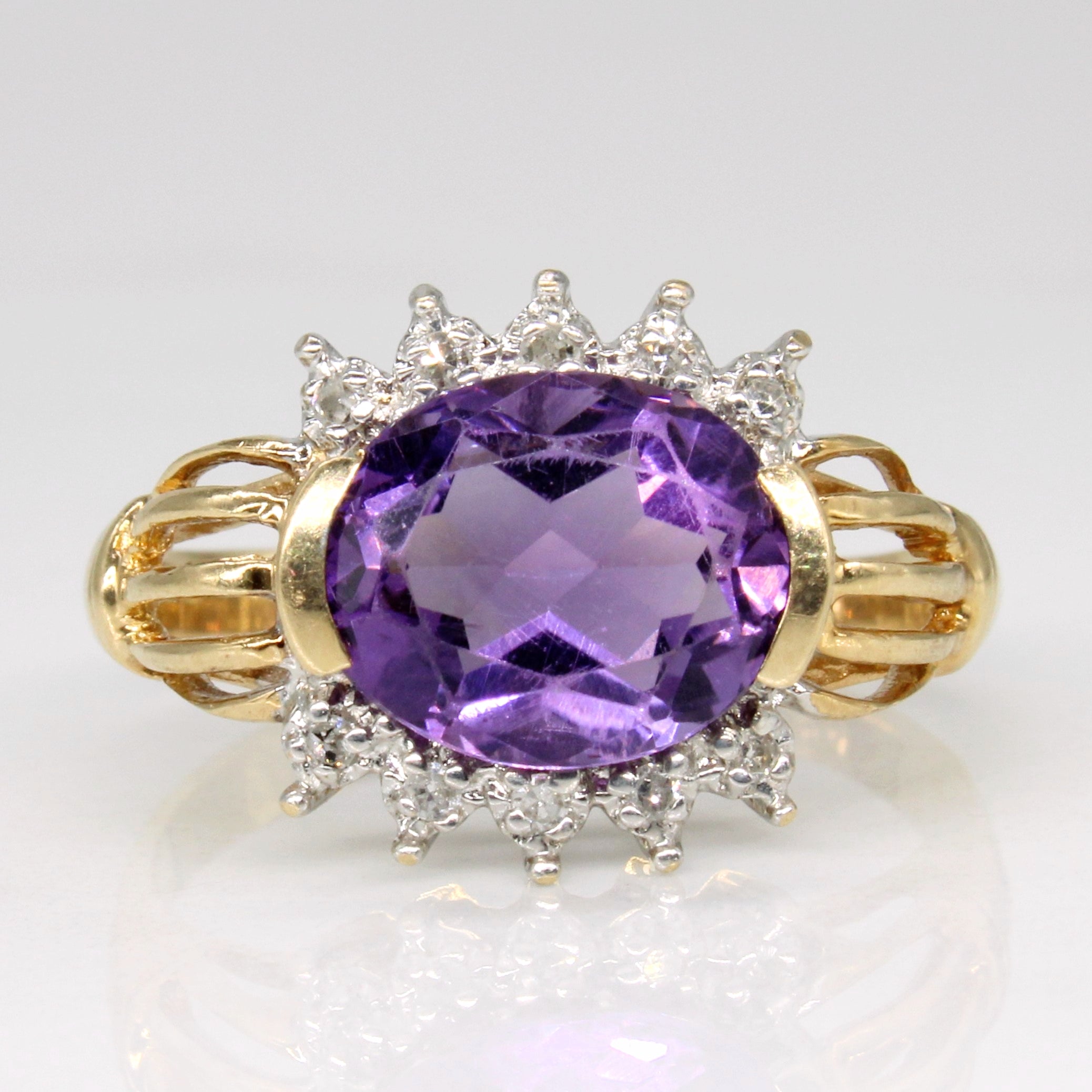 Amethyst & Diamond Cocktail Ring | 2.00ct, 0.07ctw | SZ 7.25 |