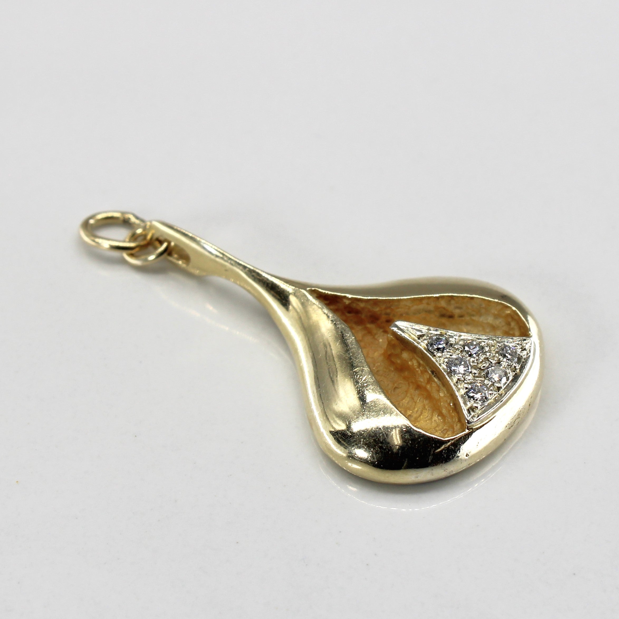 Cluster Diamond Tear Drop Gold Pendant | 0.16ctw |