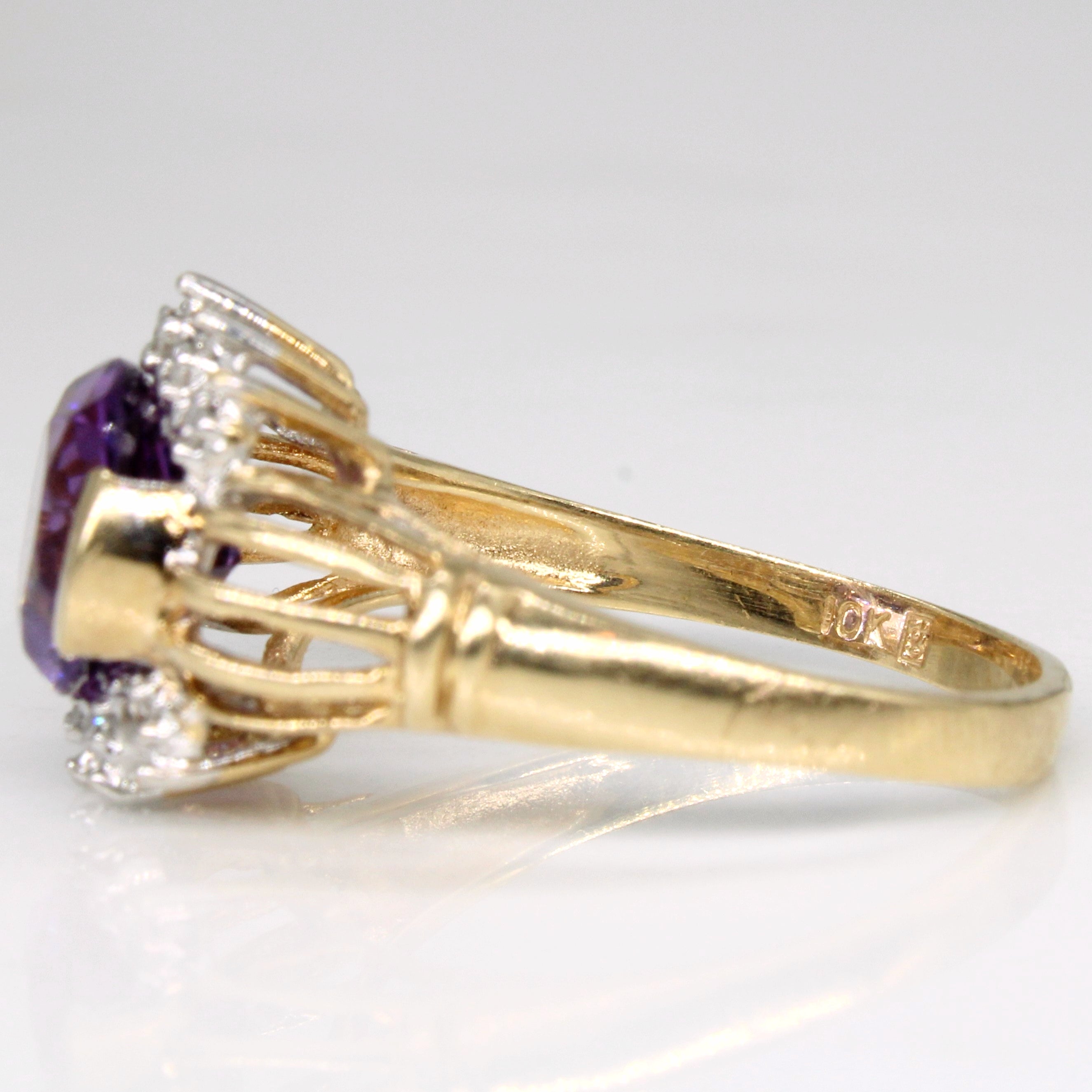 Amethyst & Diamond Cocktail Ring | 2.00ct, 0.07ctw | SZ 7.25 |